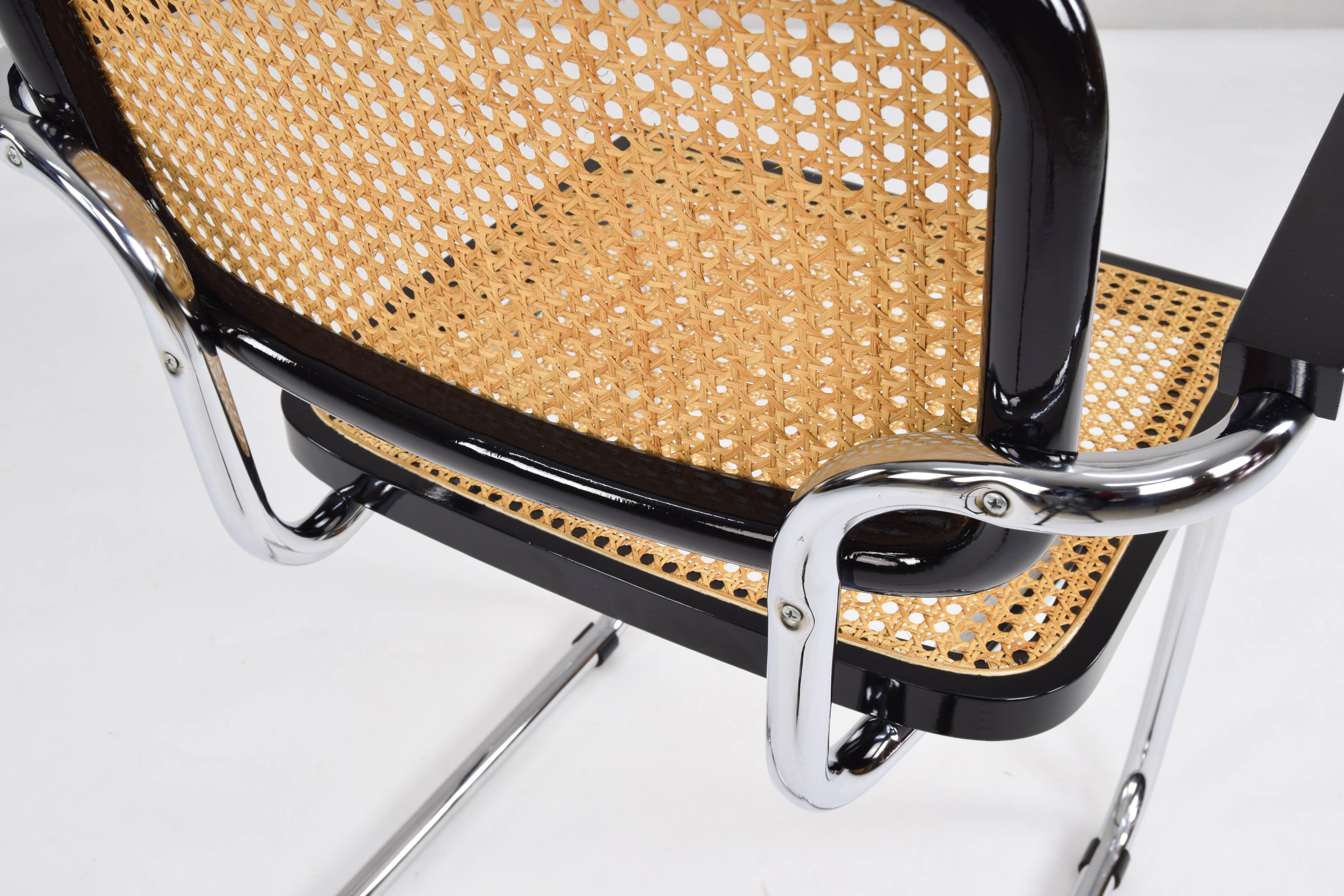 Mid-Century Modern B64 Cesca Chair With Arms by Marcel Breuer, Italy, 1970s 7
