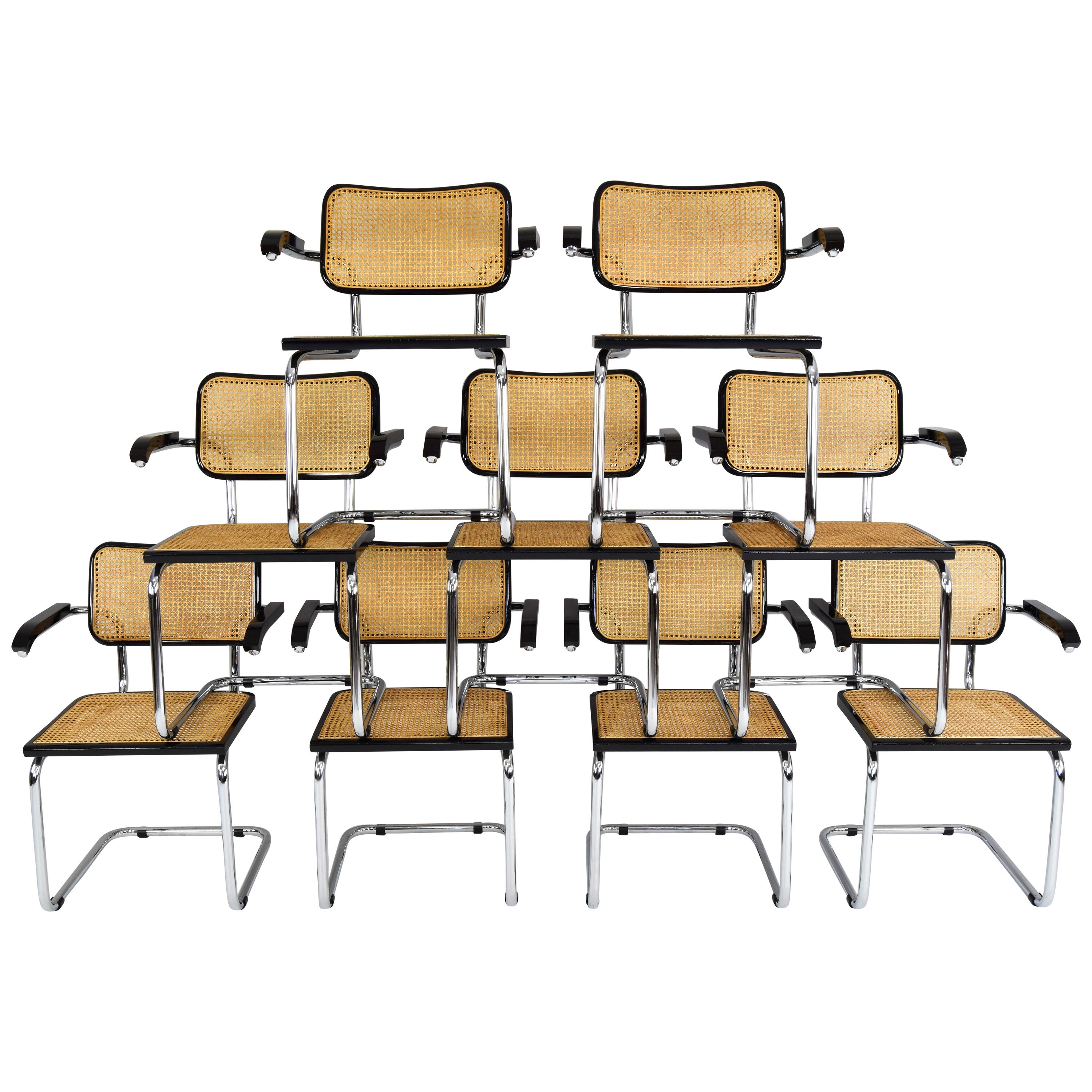 Mid-Century Modern B64 Cesca Chair With Arms by Marcel Breuer, Italy, 1970s