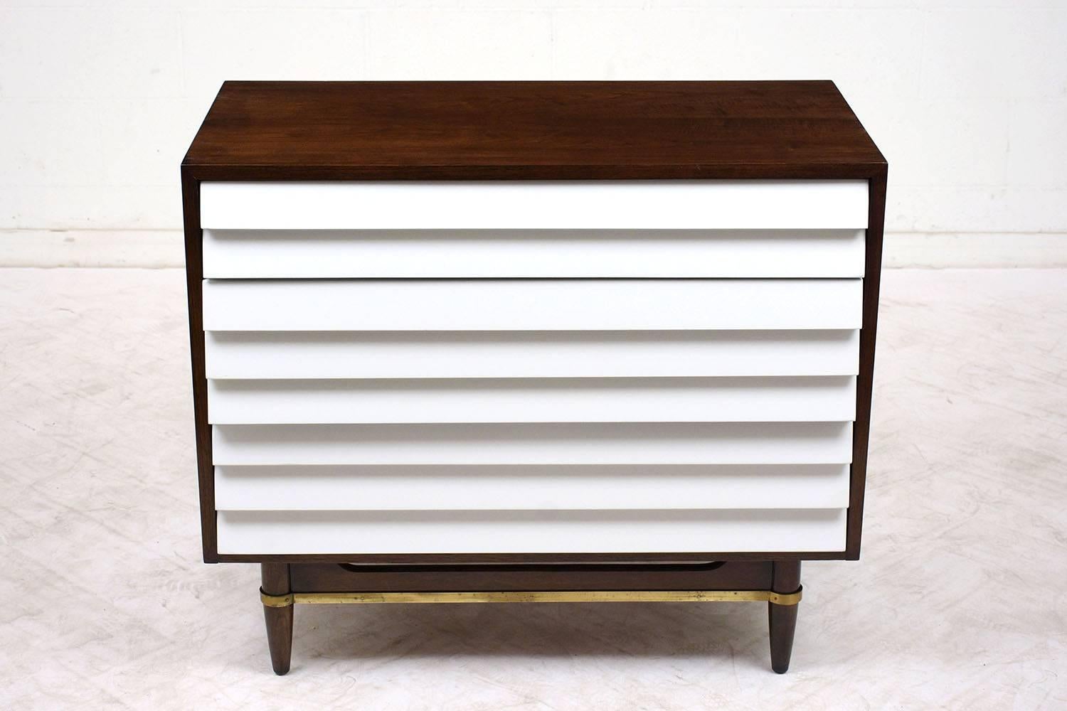 Carved Mid-Century Modern Lacquered Bachelor Chest