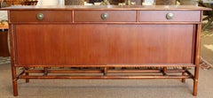 Mid-Century Modern Baker Mcguire Bamboo Rattan Wood Credenza, 1970s
