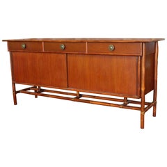 Mid-Century Modern Baker Mcguire Bamboo Rattan Wood Credenza, 1970s