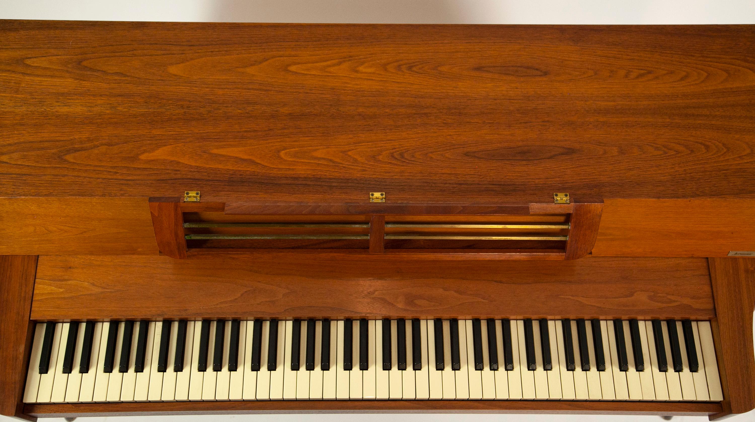 Mid-Century Modern Baldwin Acrosonic Piano in Walnut and Caning, 1960's 2