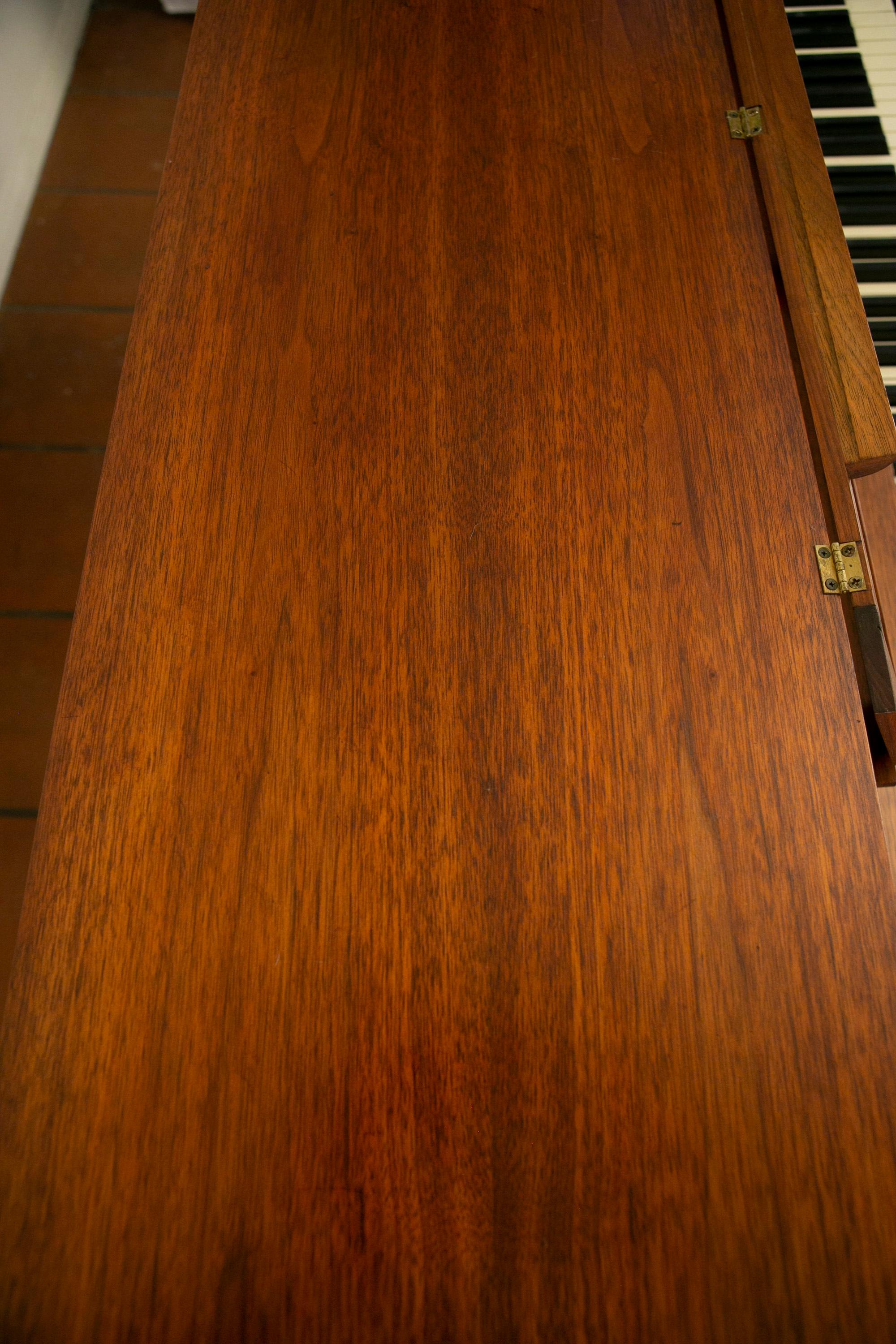 Mid-Century Modern Baldwin Acrosonic Piano with Bench in Walnut + Caning, 1960s 6