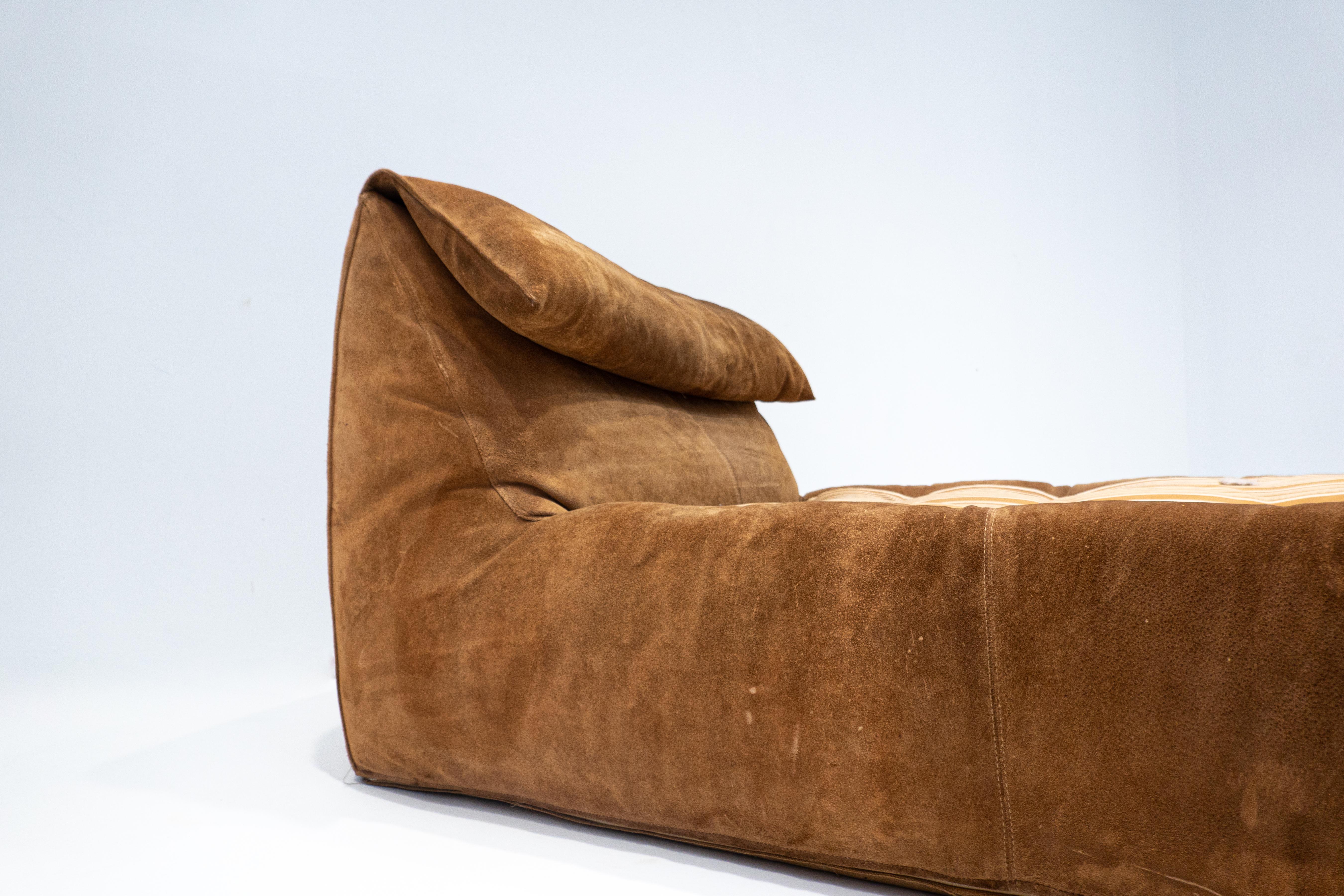 Mid-Century Modern Bambole Daybed by Mario Bellini, Suede, C&B Italia, 1970s In Good Condition For Sale In Brussels, BE