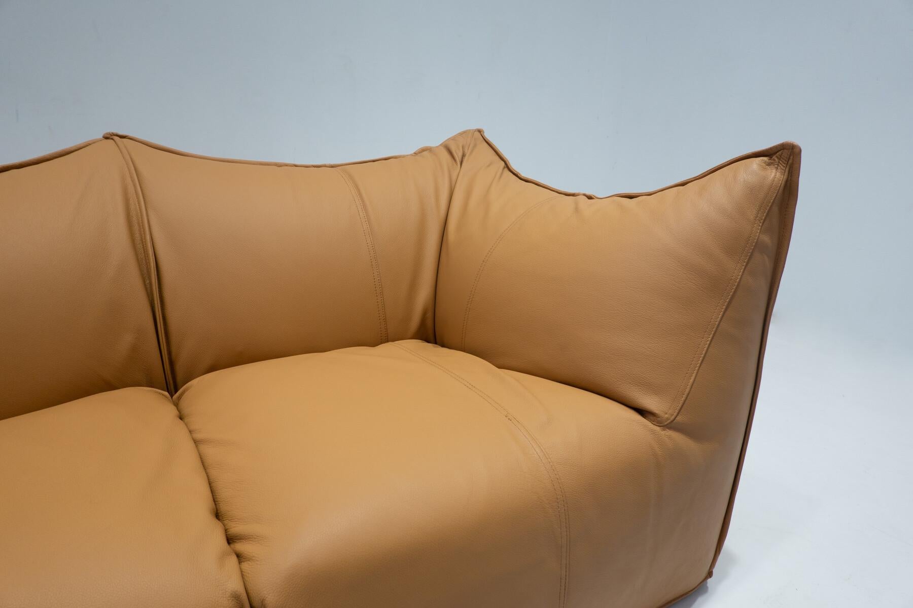 Mid-Century Modern Bambole Sofa by Mario Bellini for B&B Italia, Cognac Leather For Sale 5