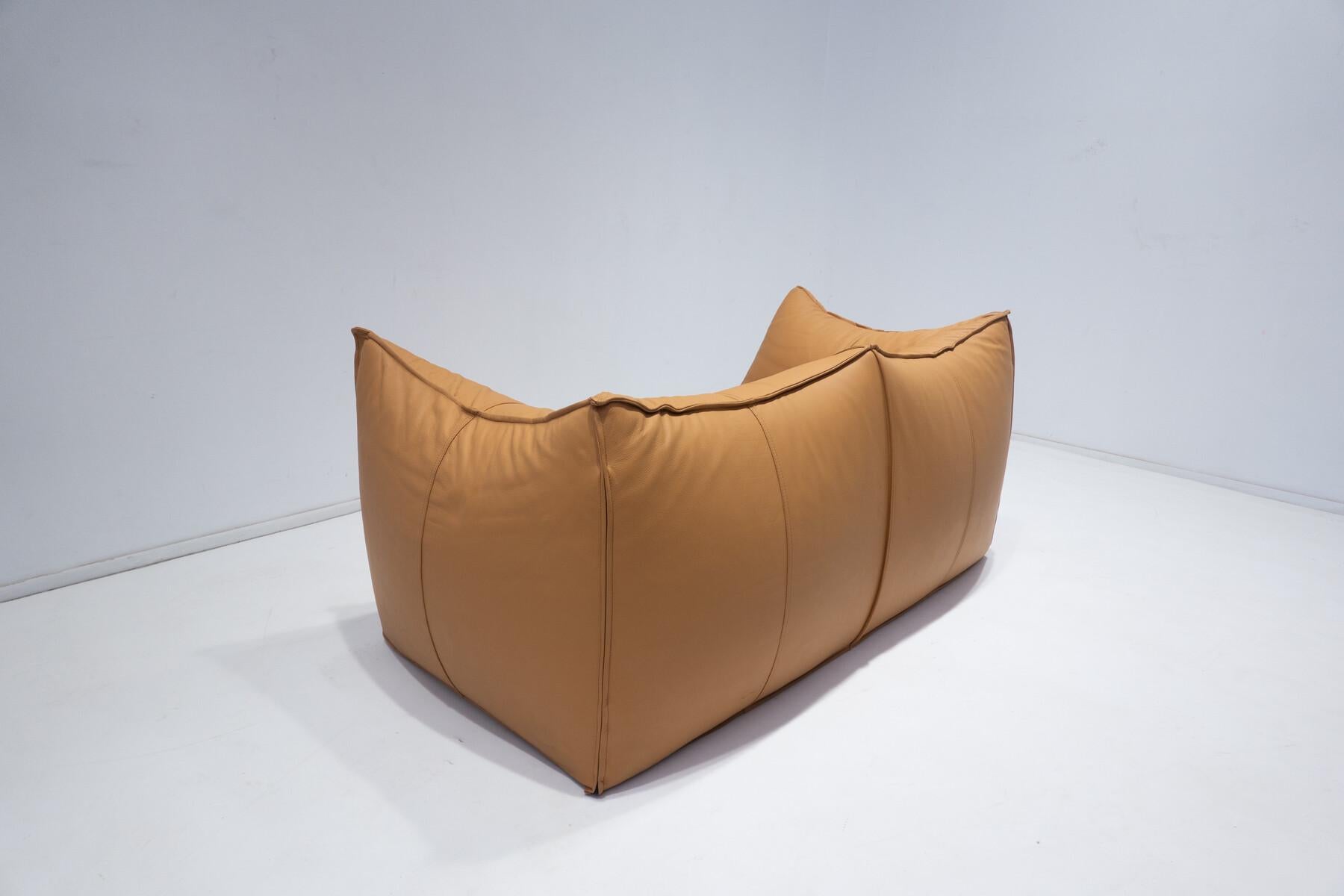 Late 20th Century Mid-Century Modern Bambole Sofa by Mario Bellini for B&B Italia, Cognac Leather For Sale