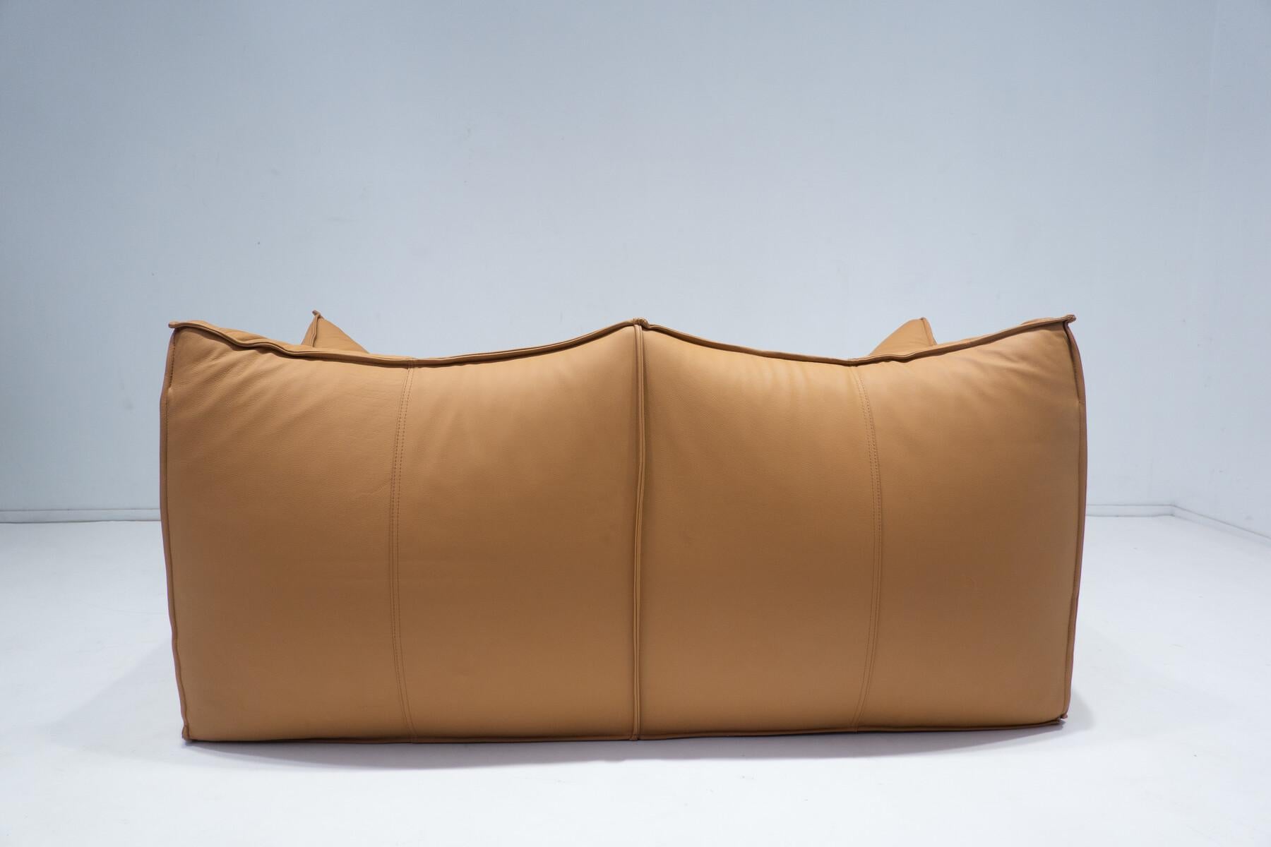 Mid-Century Modern Bambole Sofa by Mario Bellini for B&B Italia, Cognac Leather For Sale 1
