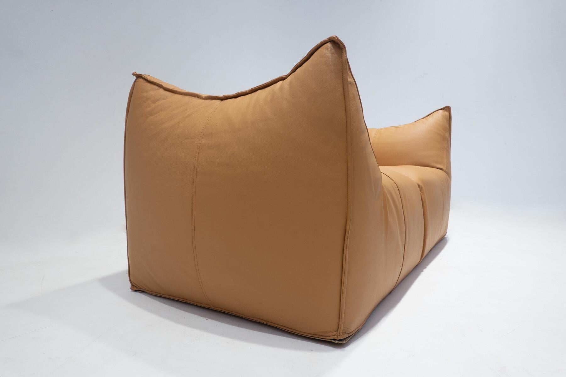Mid-Century Modern Bambole Sofa by Mario Bellini for B&B Italia, Cognac Leather For Sale 2