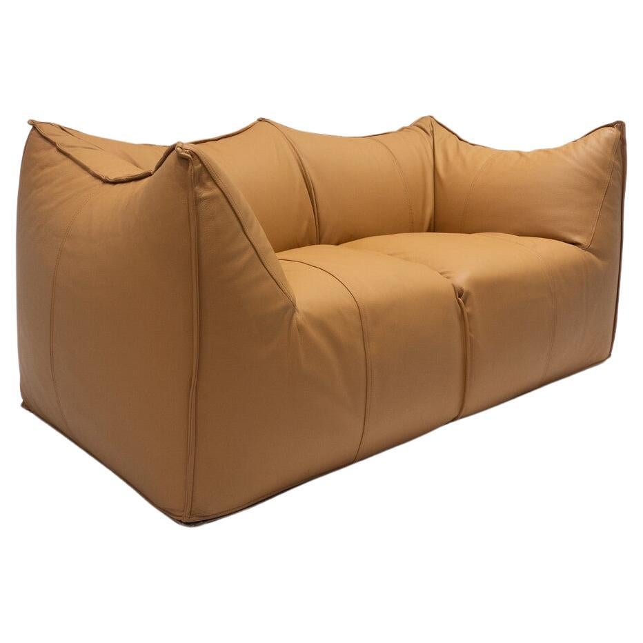 Mid-Century Modern Bambole Sofa by Mario Bellini for B&B Italia, Cognac Leather