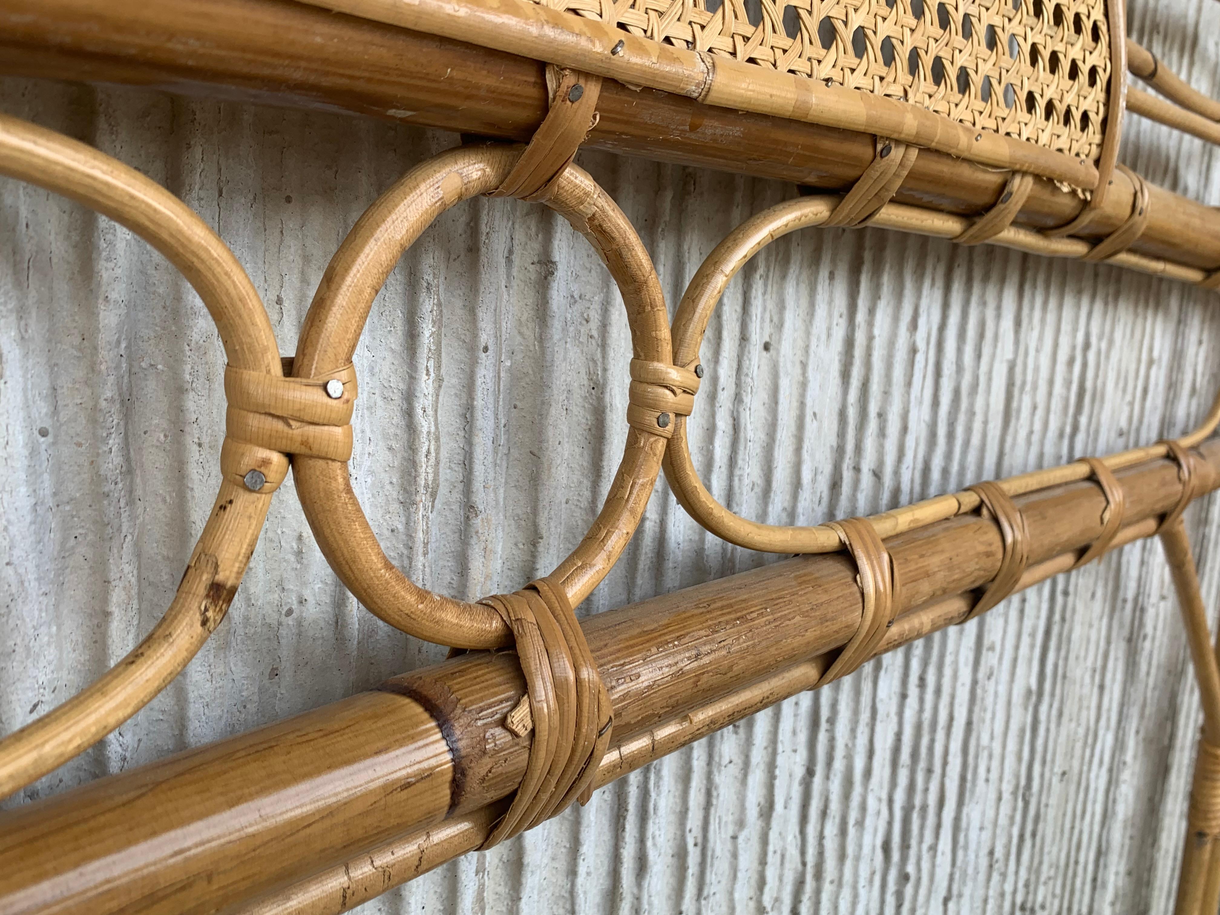 Mid-Century Modern Bamboo and Bentwood Headboard For Sale 7