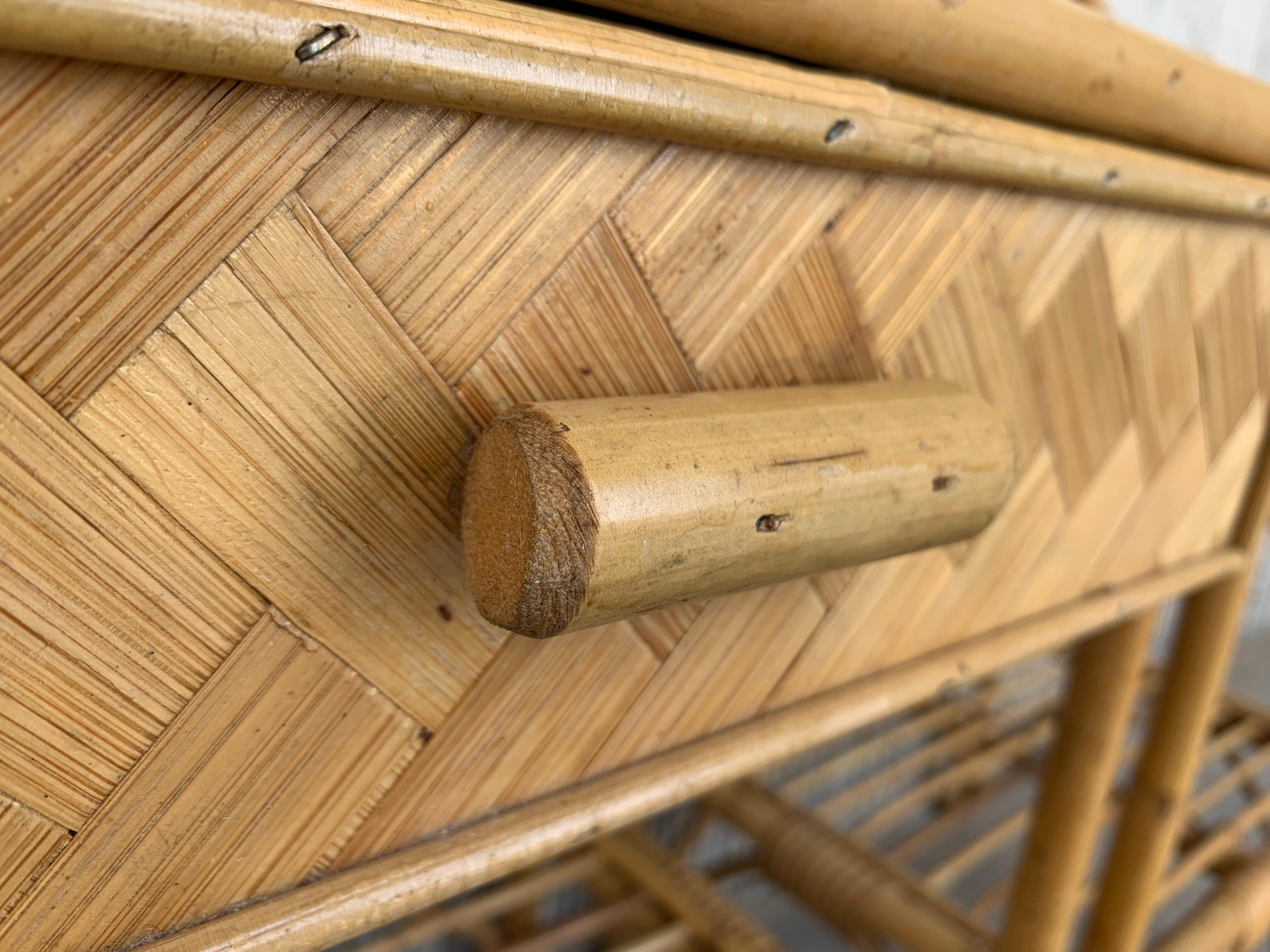 Tête de lit moderne du milieu du siècle en bambou et bois courbé en vente 2
