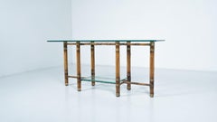 Mid-Century Modern Bamboo and Glass Console, McGuire, 1960s