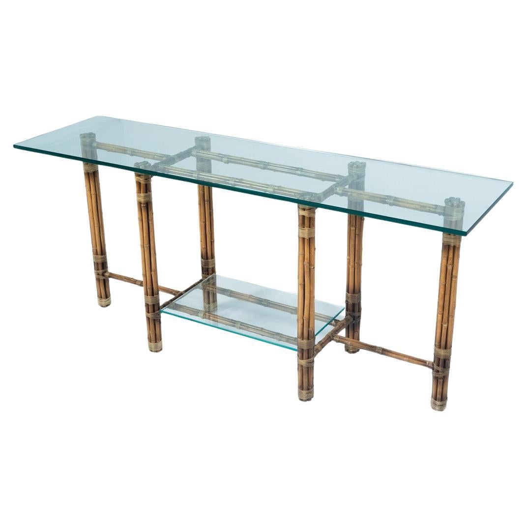Console en bambou et verre, McGuire, 1960s