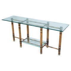 Console en bambou et verre, McGuire, 1960s