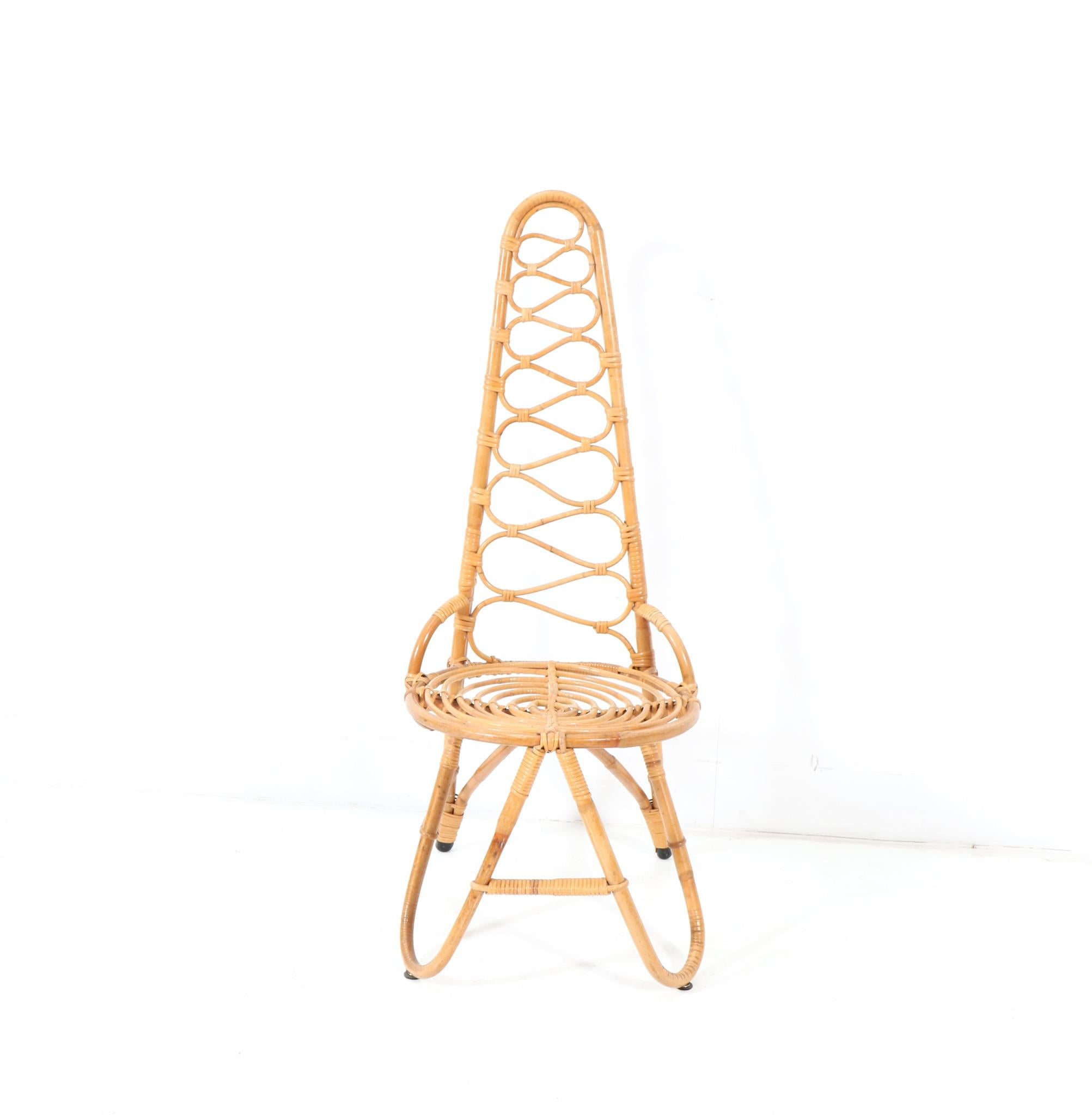 Dutch Mid-Century Modern Bamboo and Rattan Chair by Dirk van Sliedrecht for Rohe