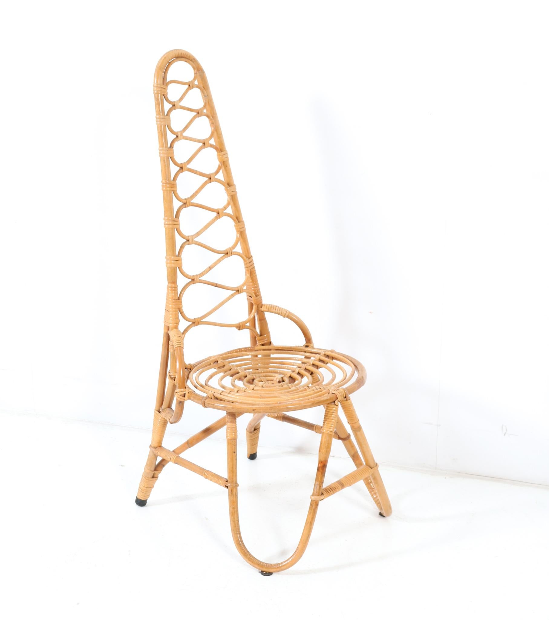 Mid-Century Modern Bamboo and Rattan Chair by Dirk van Sliedrecht for Rohe In Good Condition In Amsterdam, NL