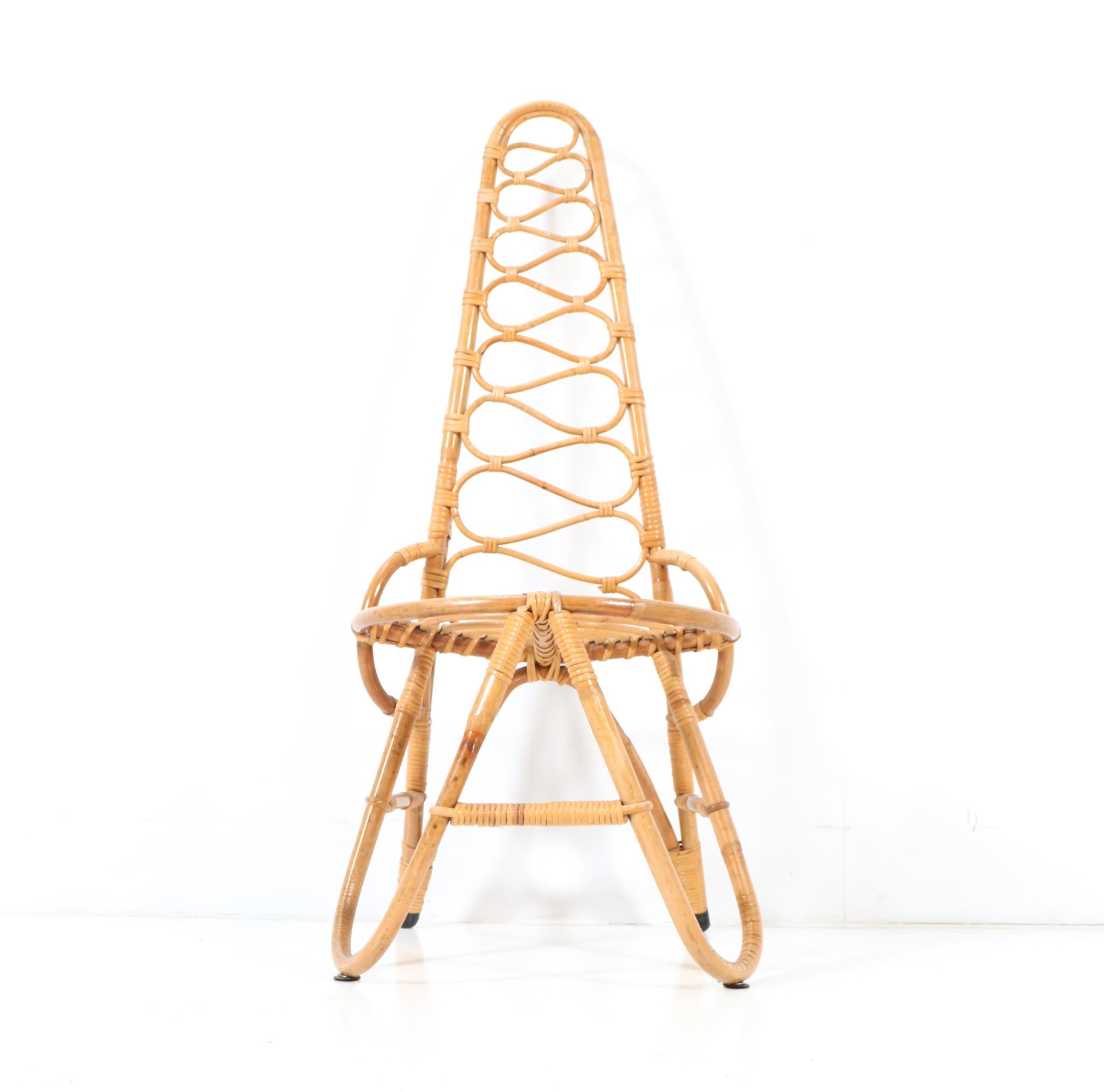 Mid-20th Century Mid-Century Modern Bamboo and Rattan Chair by Dirk van Sliedrecht for Rohe