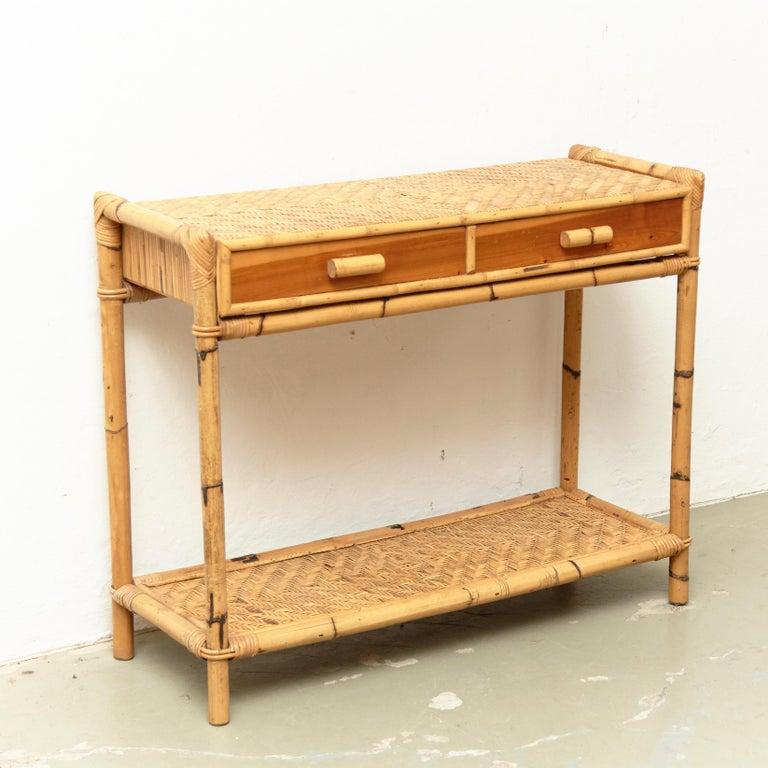 Mid-Century Modern Bamboo and Rattan Console French Rivera, circa 1960 In Good Condition In Barcelona, Barcelona