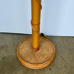 Mid-Century Modern Bamboo and Rattan Floor Lamp