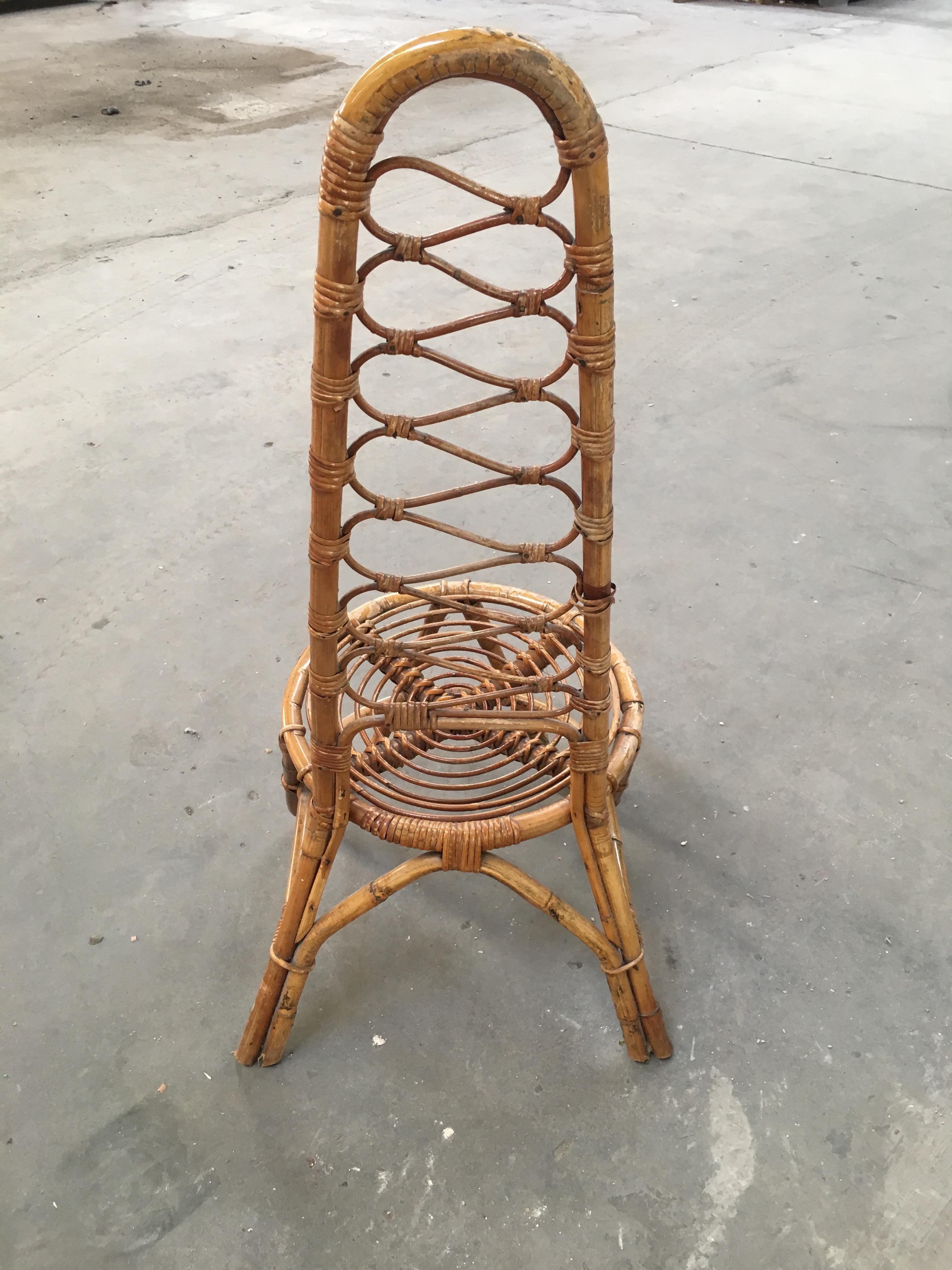 Mid-20th Century Mid-Century Modern Bamboo and Rattan French Riviera Chair, 1960s