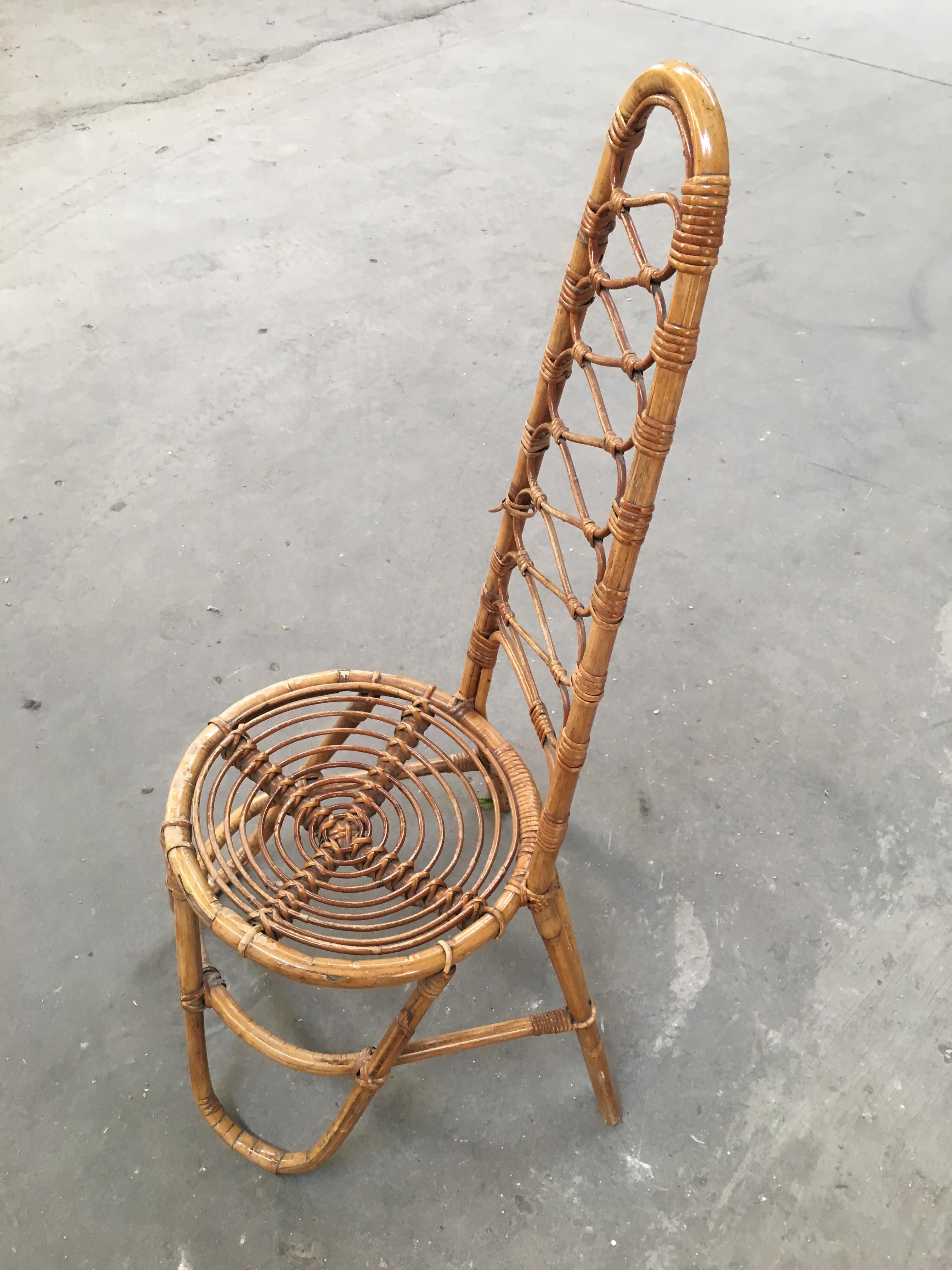 Mid-Century Modern Bamboo and Rattan French Riviera Chair, 1960s 1