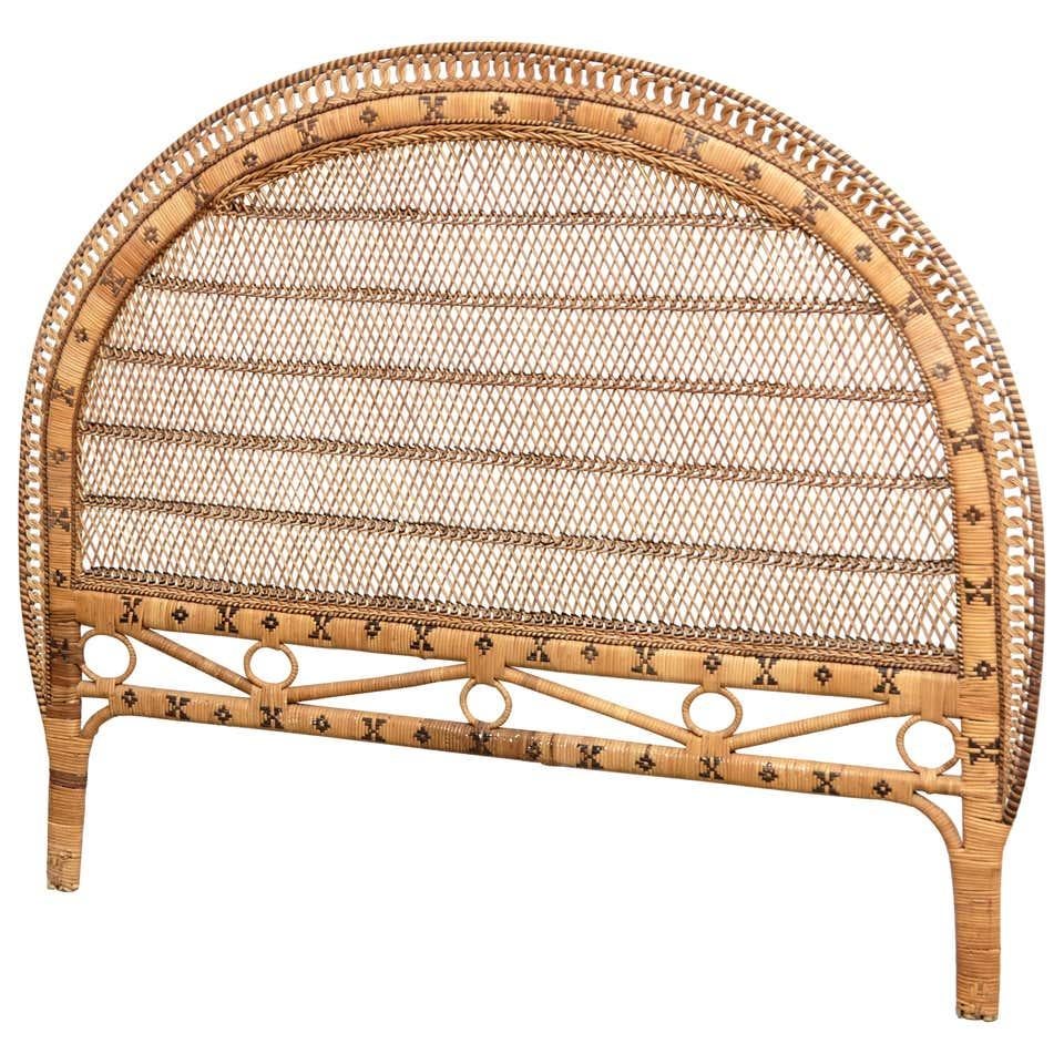 Mid-Century Modern Bamboo and Rattan Headboard Handcrafted French Riviera, 1960 For Sale 4