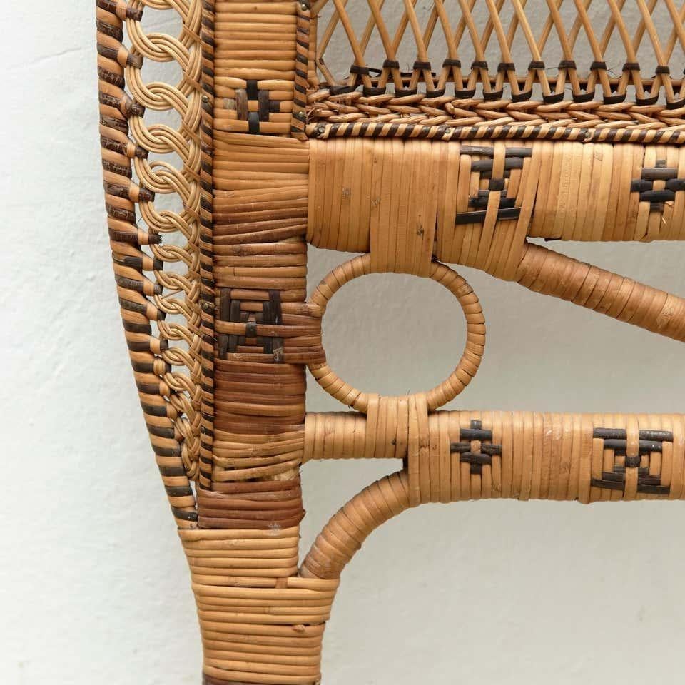 Mid-Century Modern Bamboo and Rattan Headboard Handcrafted French Riviera, 1960 In Good Condition For Sale In Barcelona, ES
