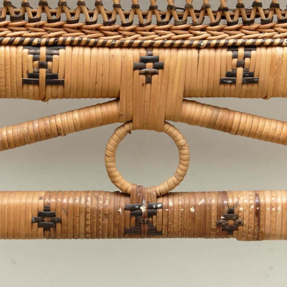 Mid-Century Modern Bamboo and Rattan Headboard Handcrafted French Riviera, 1960 For Sale 1