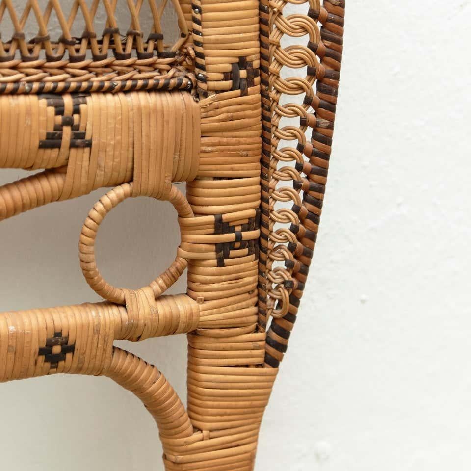 Mid-Century Modern Bamboo and Rattan Headboard Handcrafted French Riviera, 1960 For Sale 2