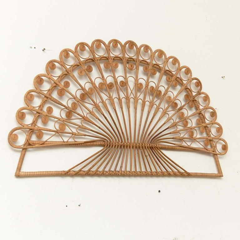 Mid-Century Modern Bamboo and Rattan Headboard Handcrafted French Riviera, 1960 For Sale 2