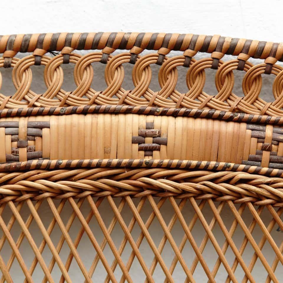 Mid-Century Modern Bamboo and Rattan Headboard Handcrafted French Riviera, 1960 For Sale 4