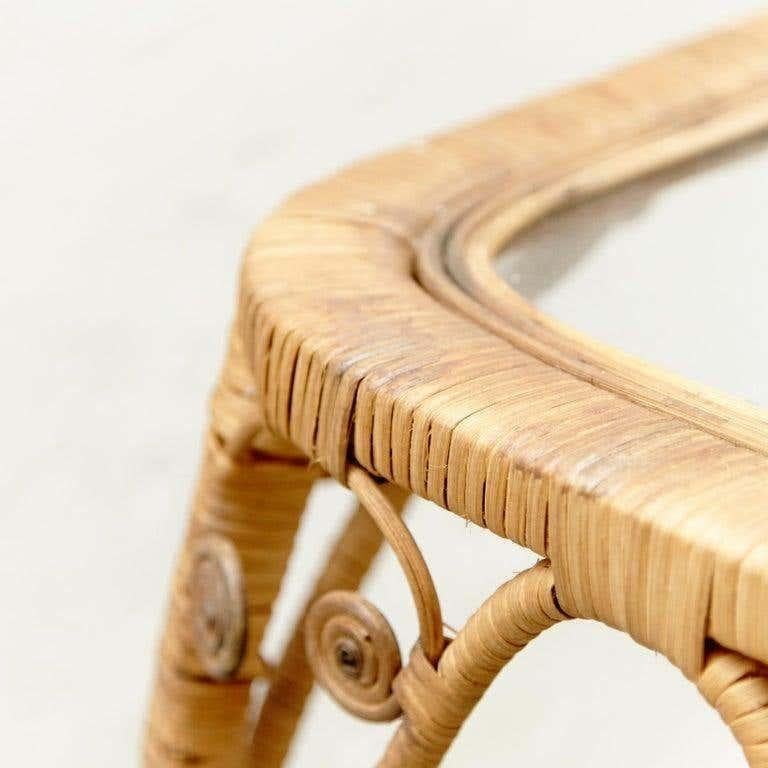 Table d'appoint en bambou et rotin The Modernity, vers 1960 en vente 5