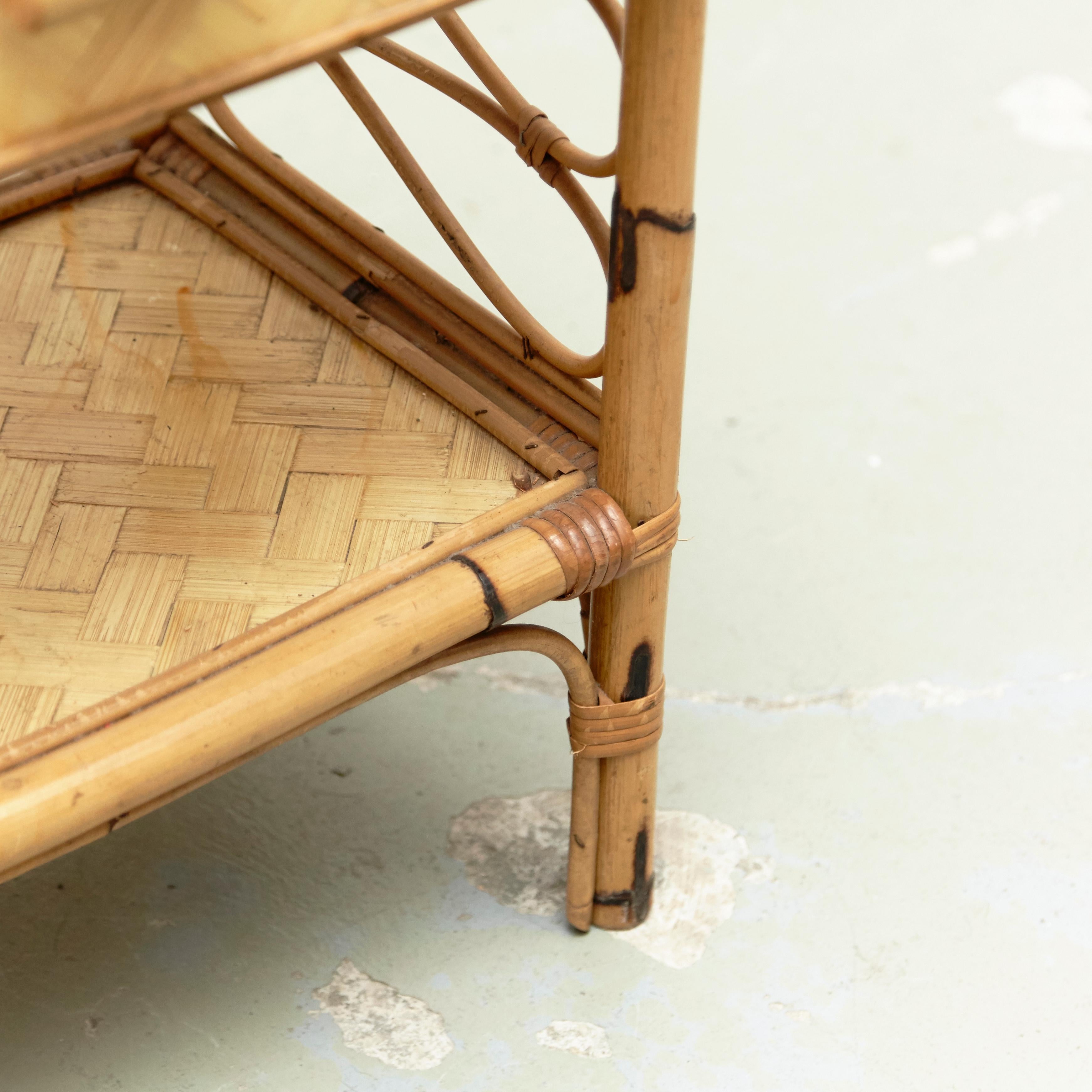 Mid-Century Modern Bamboo and Rattan Side Table, circa 1960 1