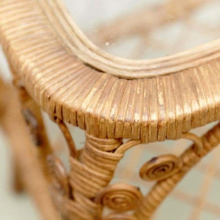 Table d'appoint en bambou et rotin The Modernity, vers 1960 en vente 2