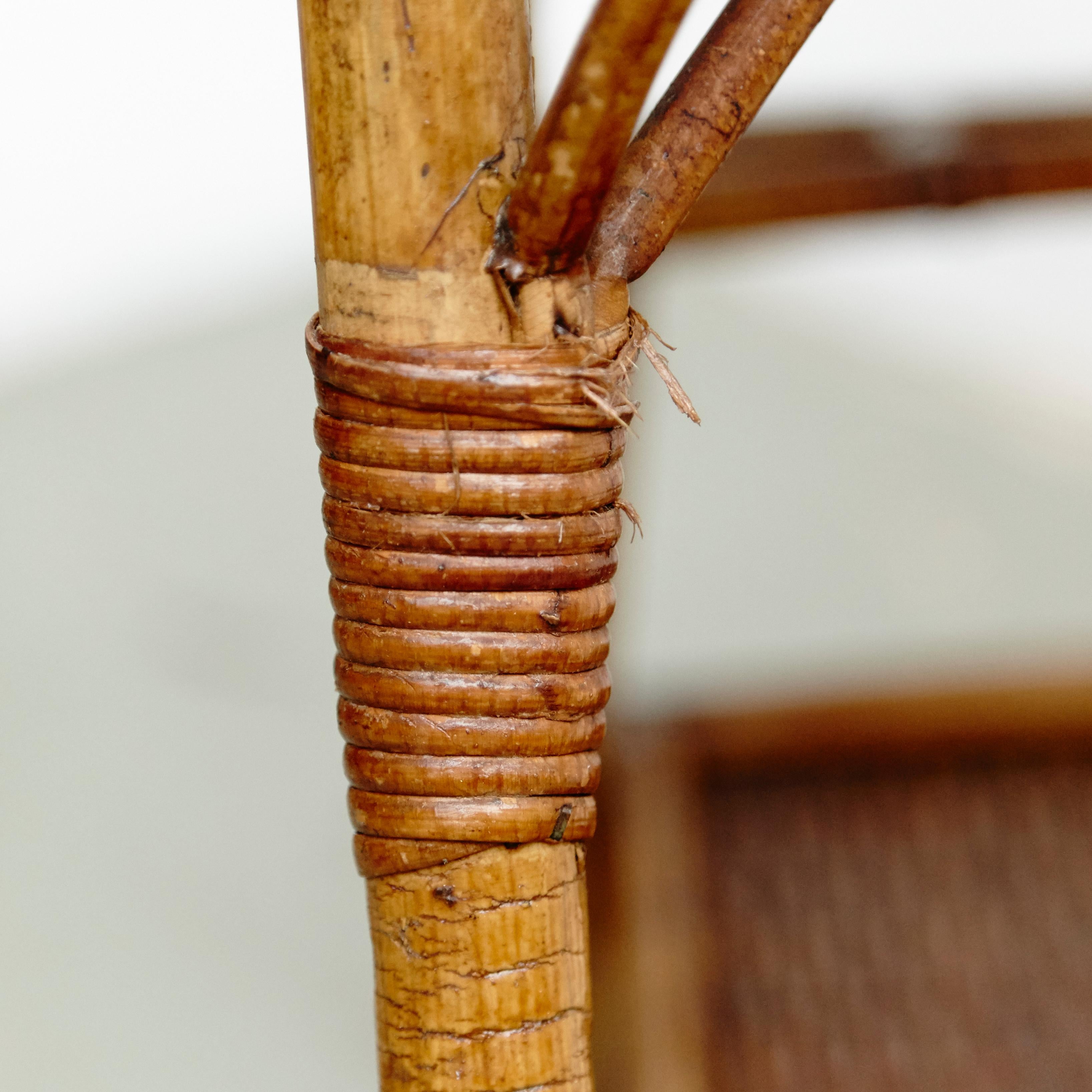 Mid-Century Modern Bamboo and Rattan Trolley Table, circa 1960 6