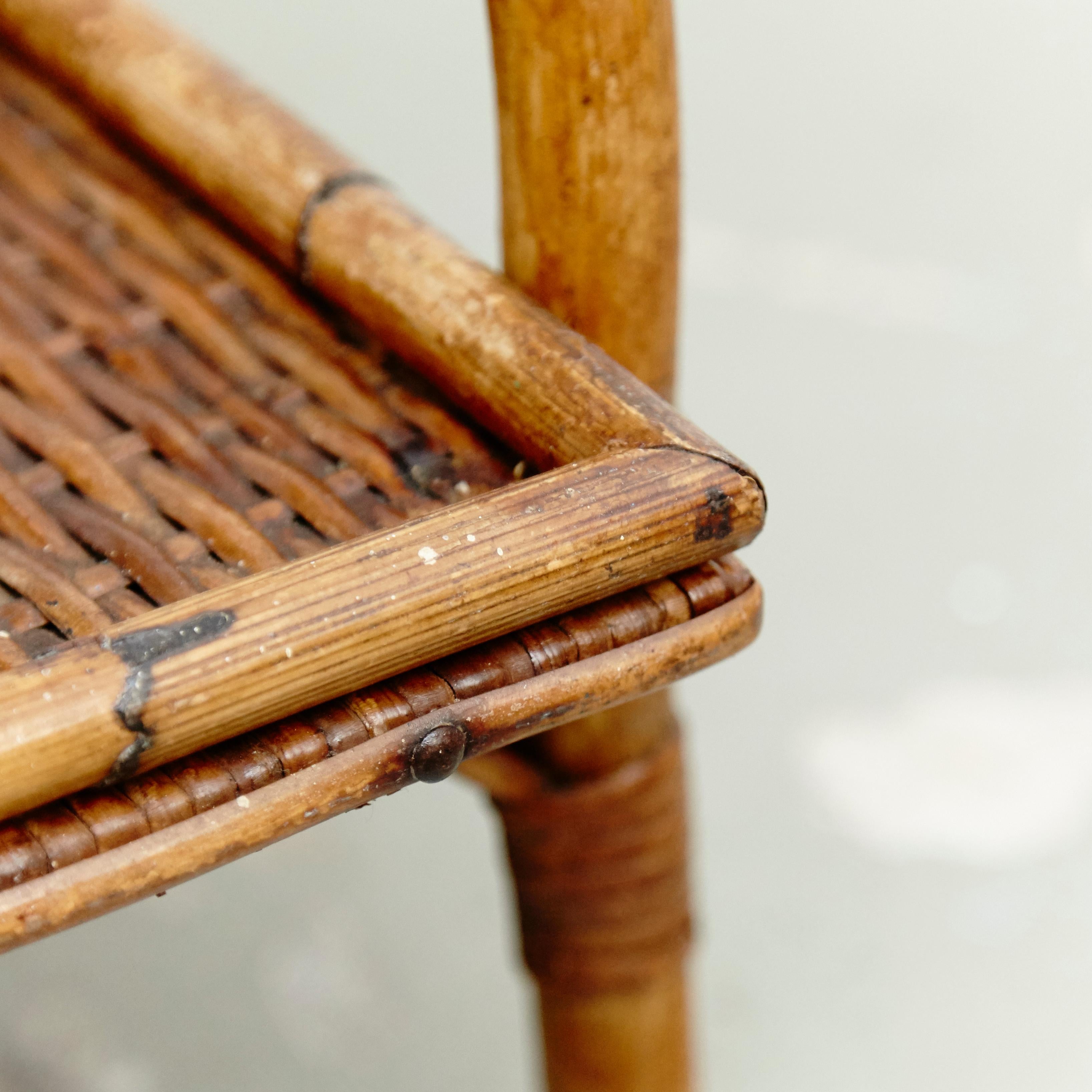 Mid-Century Modern Bamboo and Rattan Trolley Table, circa 1960 7