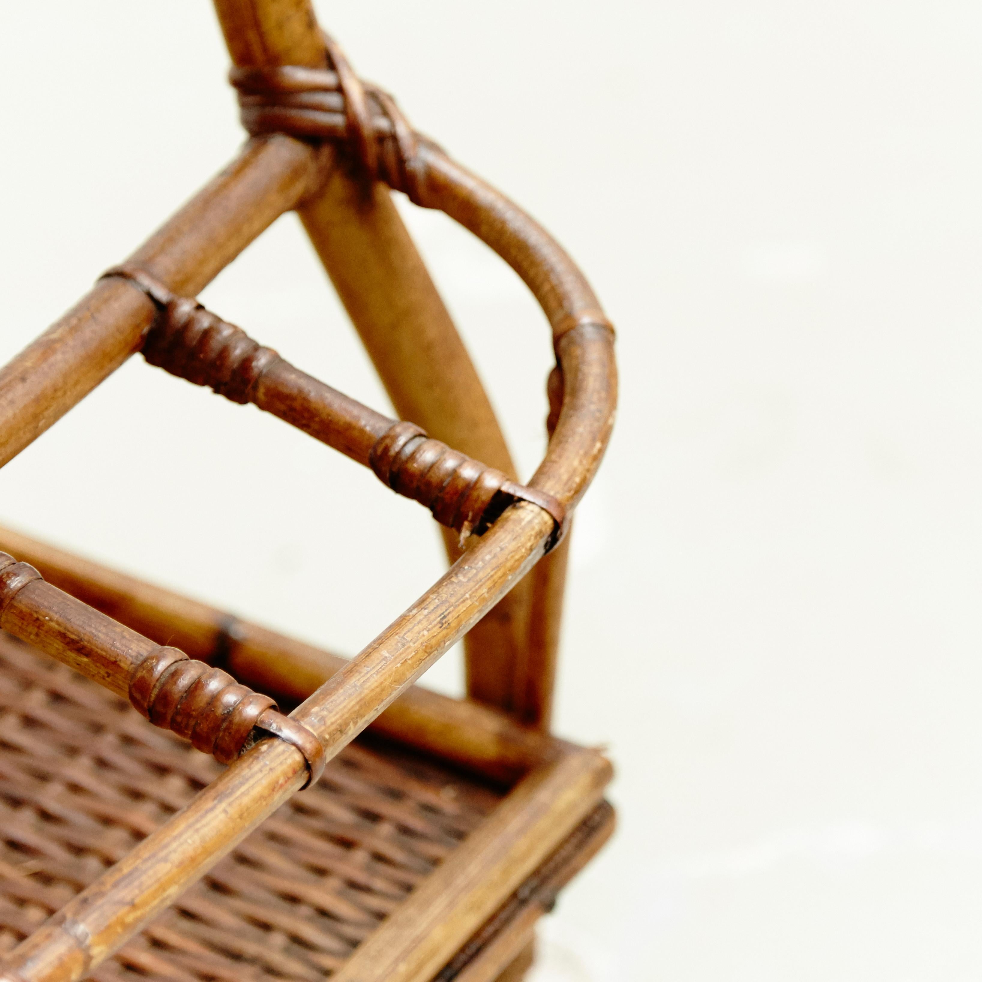 Mid-Century Modern Bamboo and Rattan Trolley Table, circa 1960 12