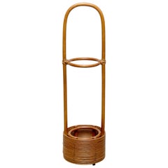 Mid-Century Modern Bamboo and Rattan Umbrella Stand, circa 1960