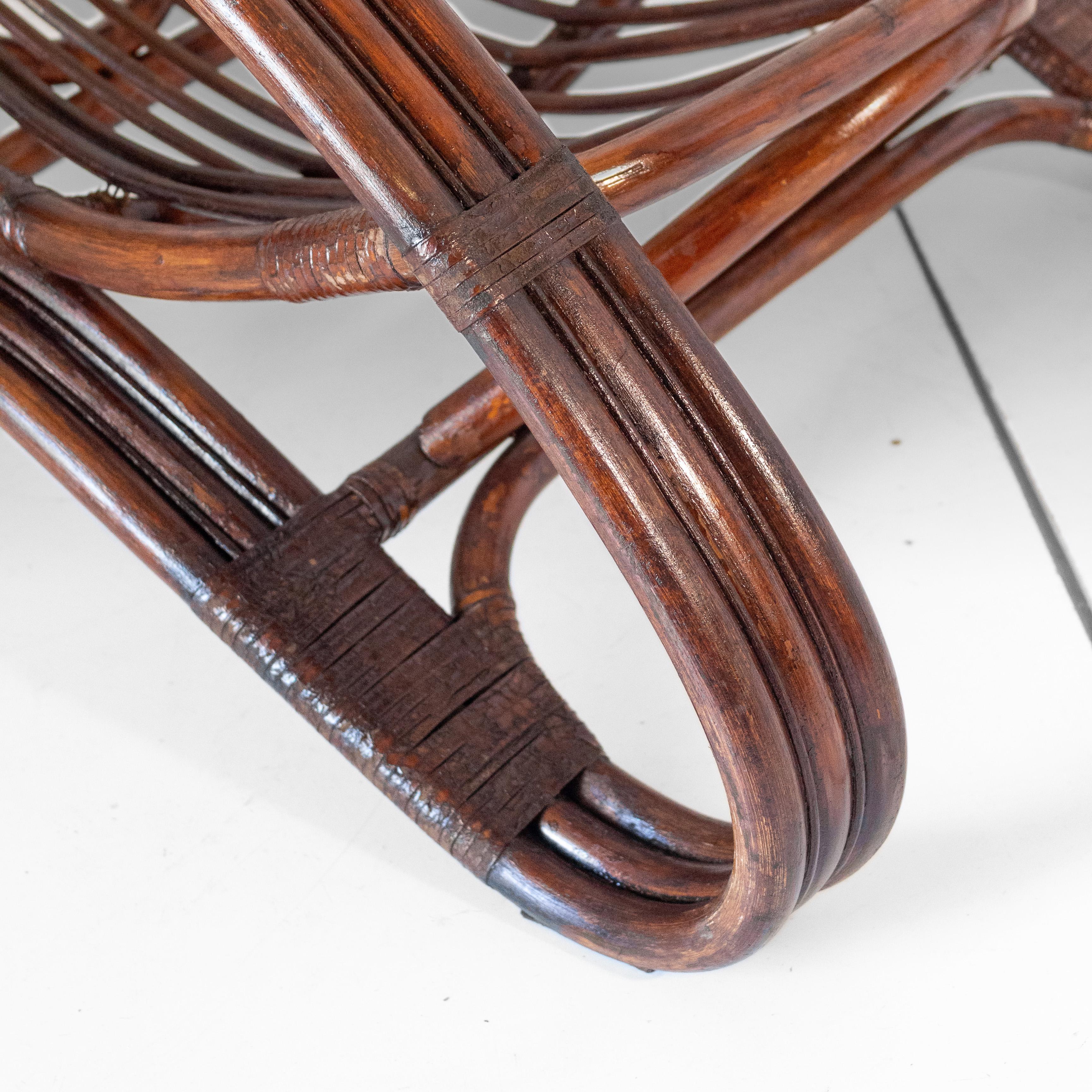Mid Century Modern Bamboo Armchair in the style of Tito Agnoli, Italy 1960s For Sale 6