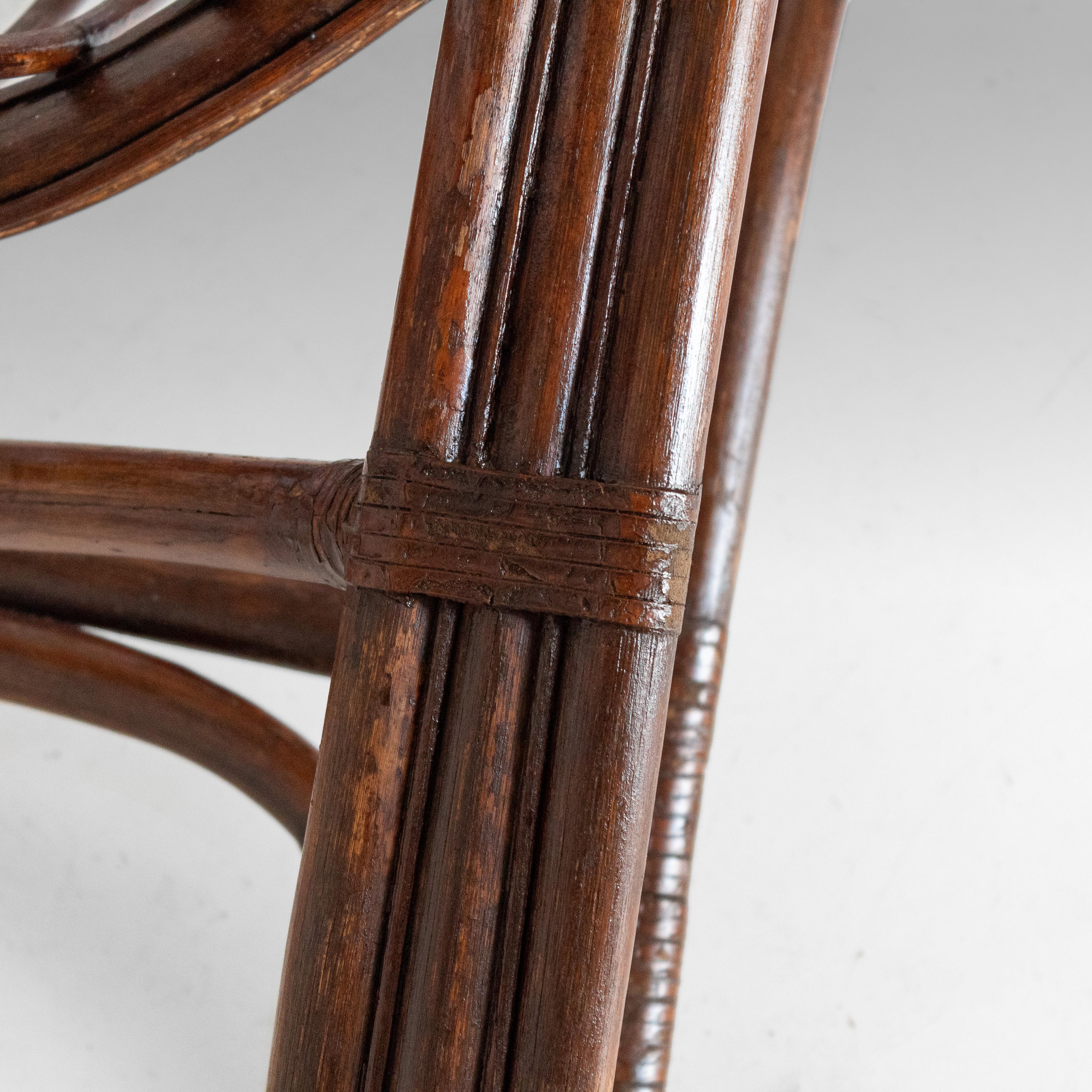 Mid Century Modern Bamboo Armchair in the style of Tito Agnoli, Italy 1960s For Sale 9