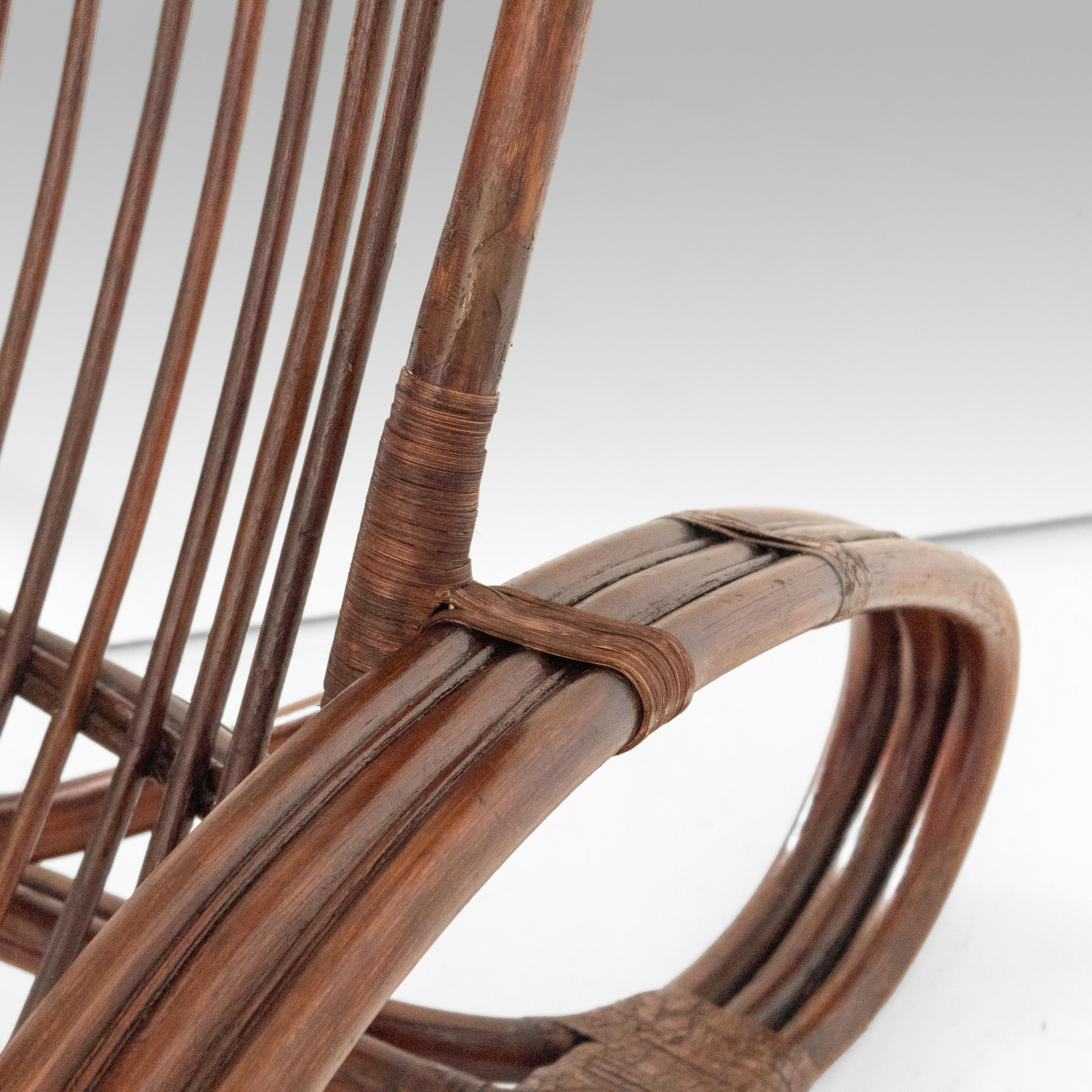 Mid Century Modern Bamboo Armchair in the style of Tito Agnoli, Italy 1960s For Sale 10
