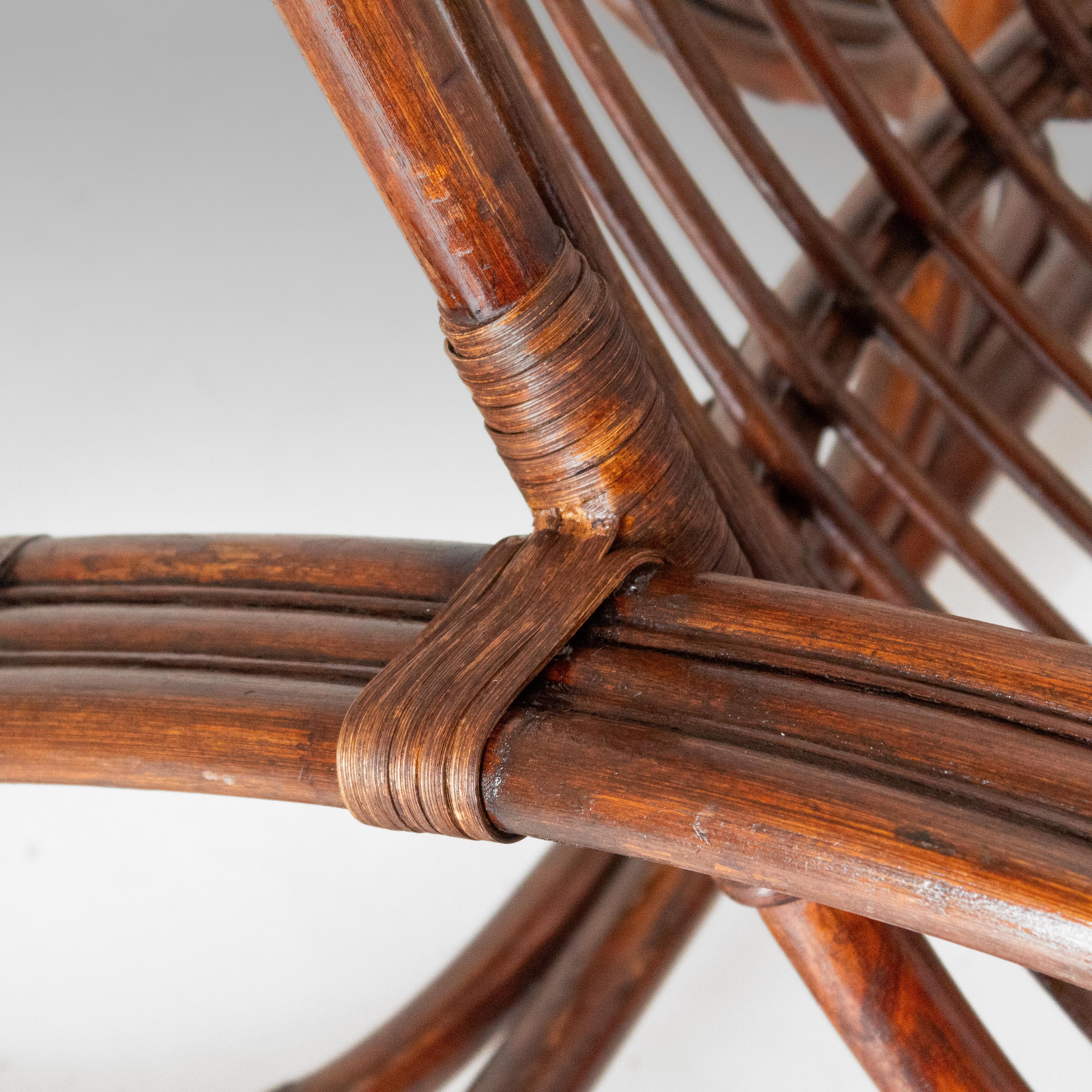 Mid Century Modern Bamboo Armchair in the style of Tito Agnoli, Italy 1960s For Sale 12