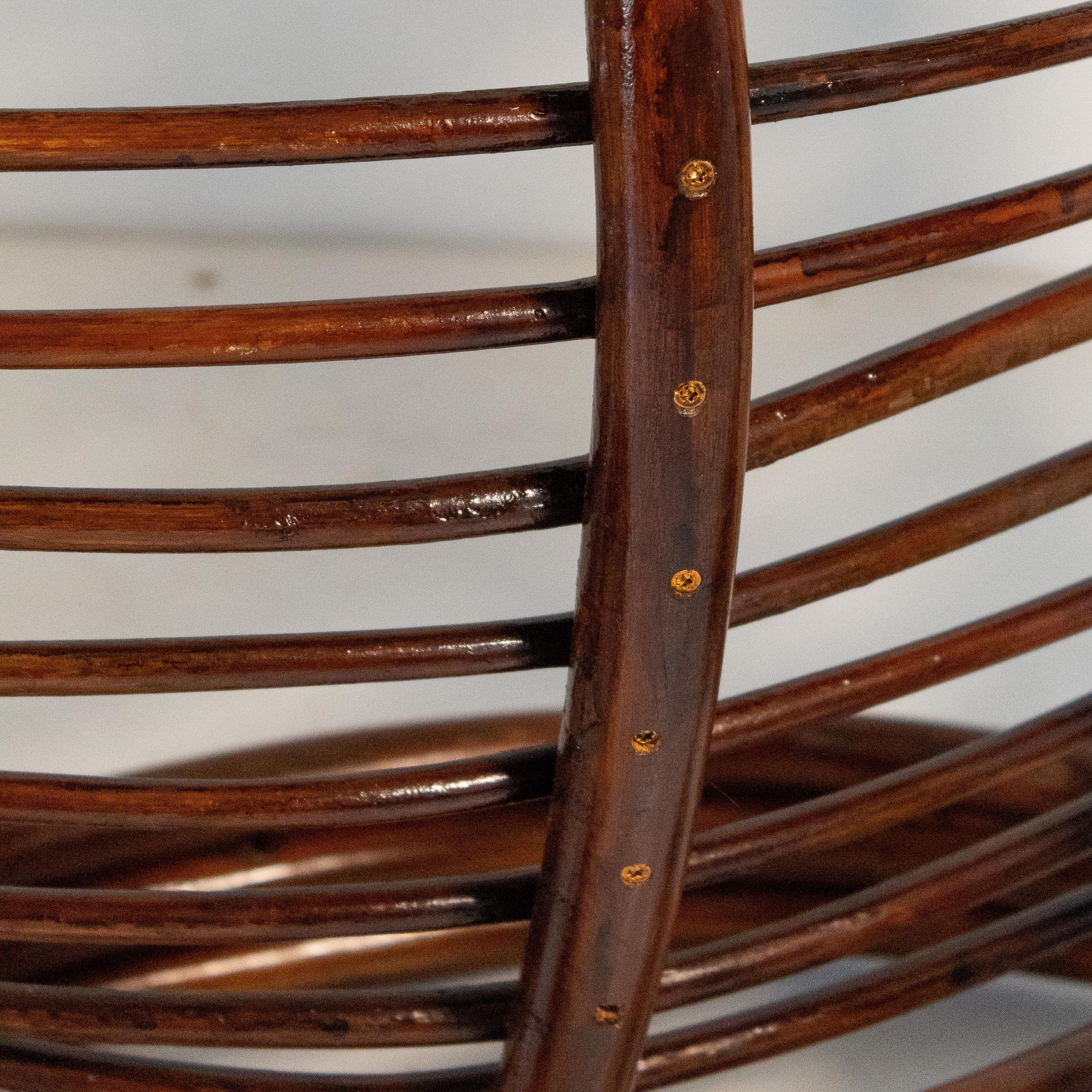 Mid Century Modern Bamboo Armchair in the style of Tito Agnoli, Italy 1960s For Sale 3