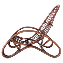 Fauteuil moderne en bambou du milieu du siècle dernier dans le style de Tito Agnoli, Italie, années 1960