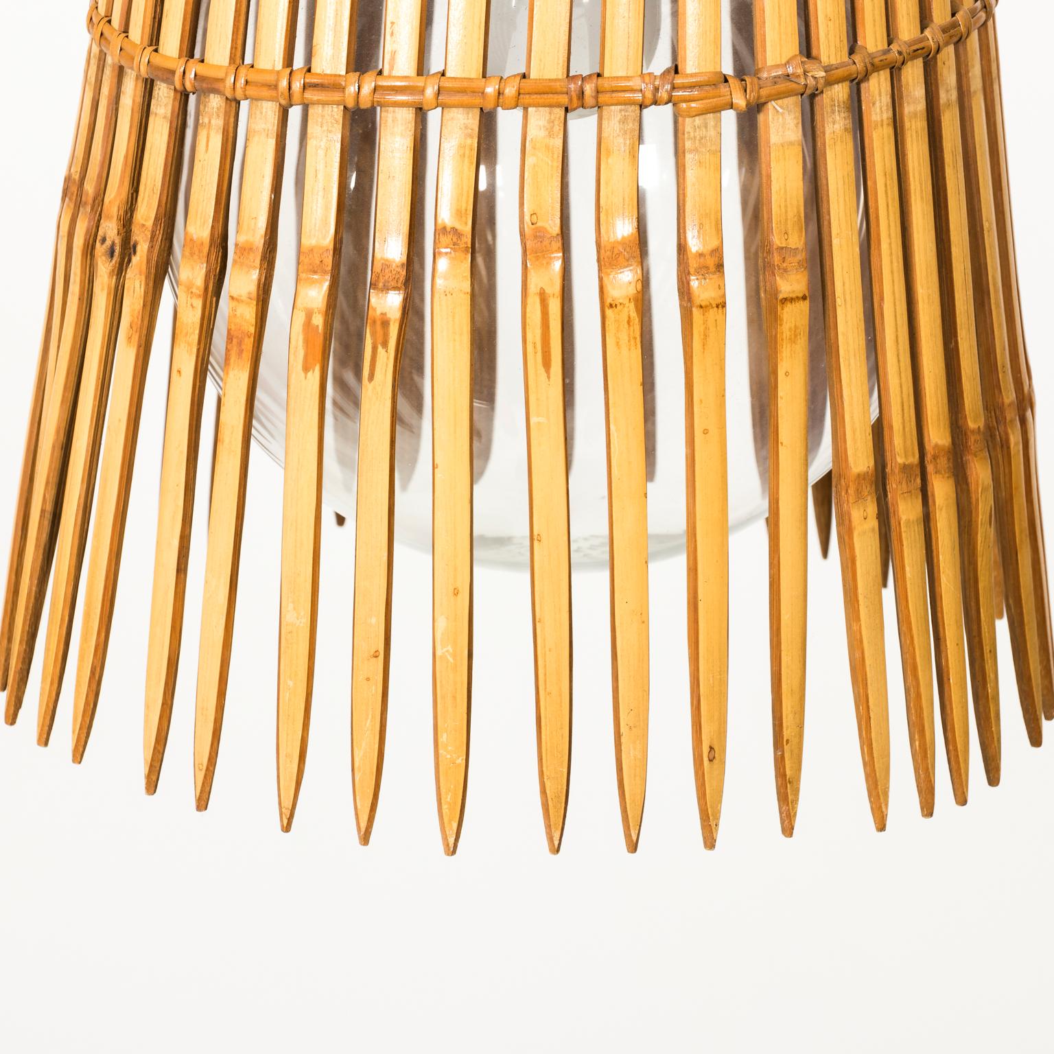 20th Century Mid-Century Modern Bamboo Ceiling Light