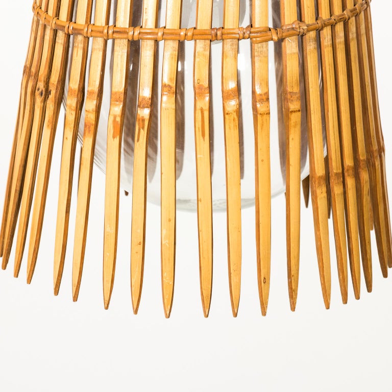 Mid-Century Modern Bamboo Ceiling Light at 1stdibs