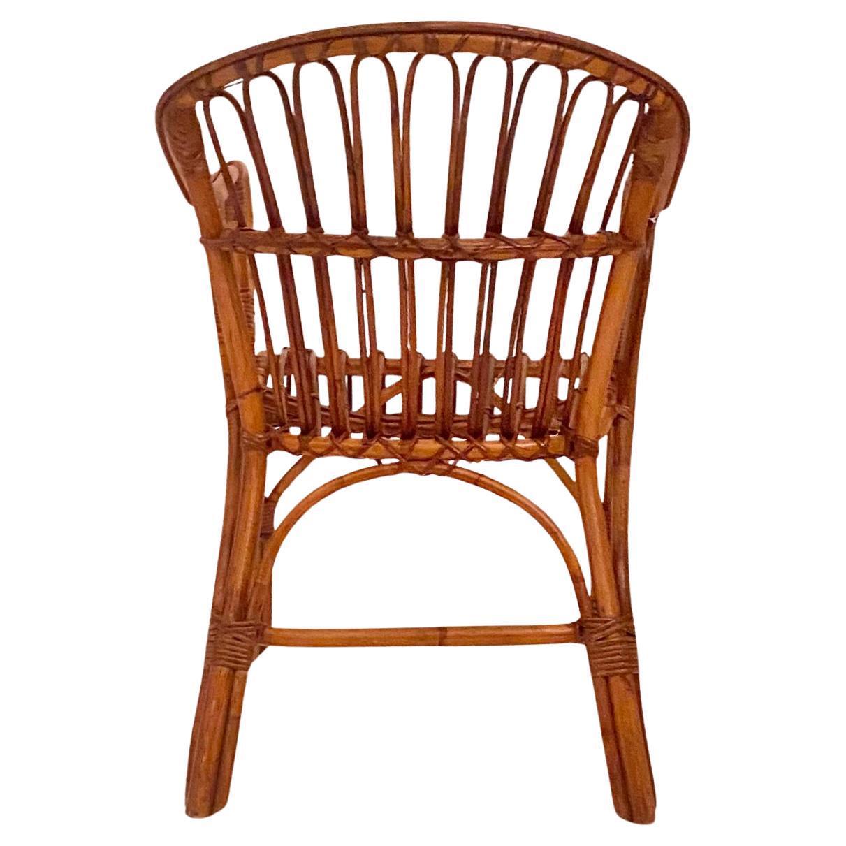 Mid Century Modern Bamboo Chairs and Table Set, Italy 1960s For Sale 4