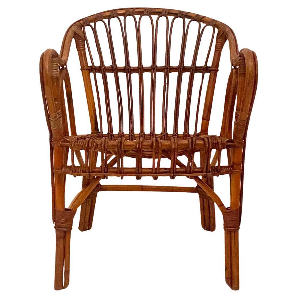 Mid Century Modern Bamboo Chairs and Table Set, Italy 1960s For Sale 5