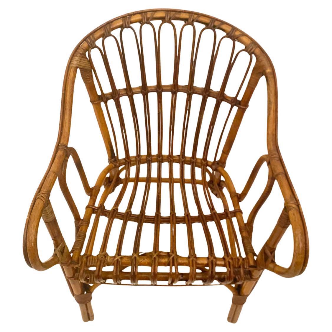 Mid Century Modern Bamboo Chairs and Table Set, Italy 1960s For Sale 6