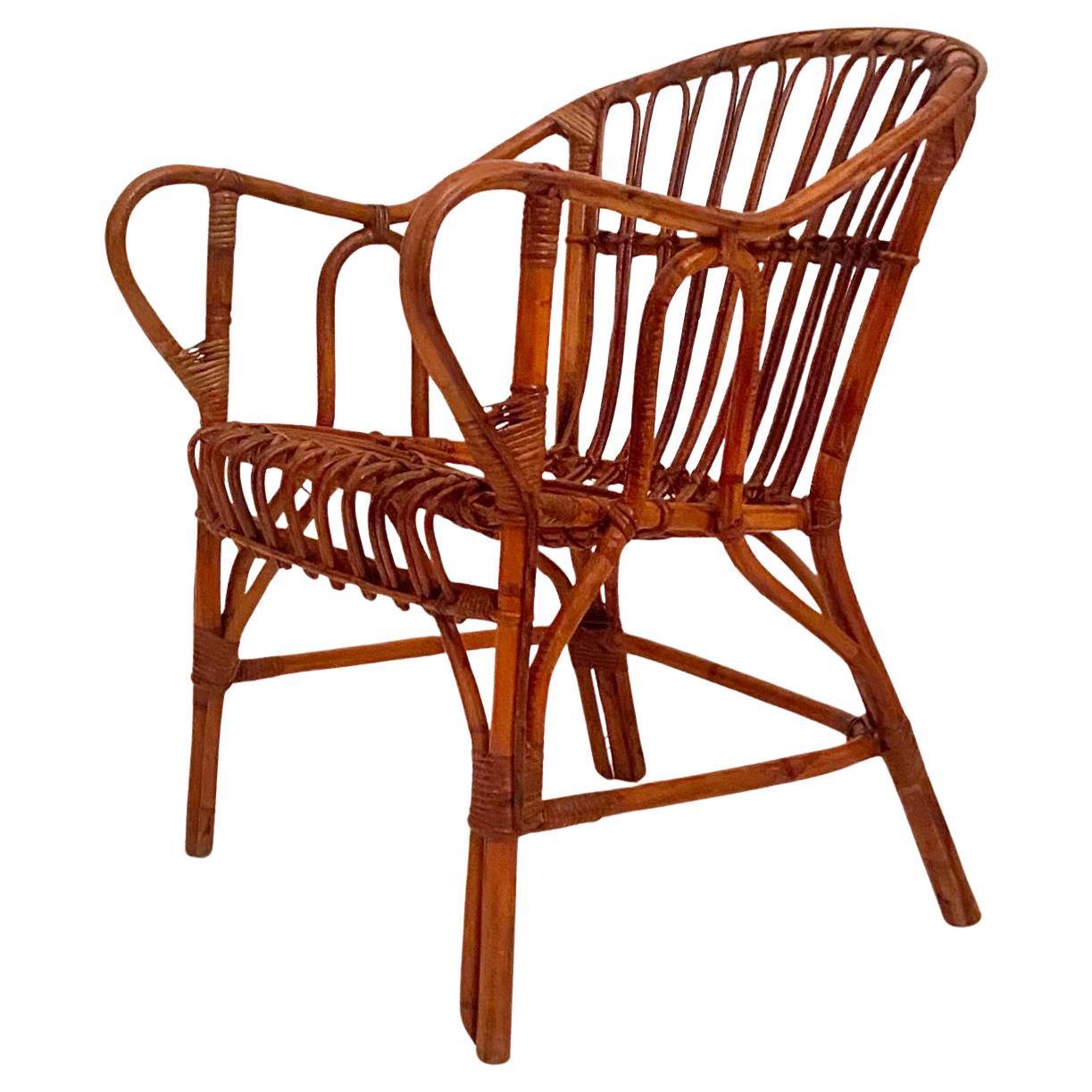 Mid Century Modern Bamboo Chairs and Table Set, Italy 1960s For Sale 2